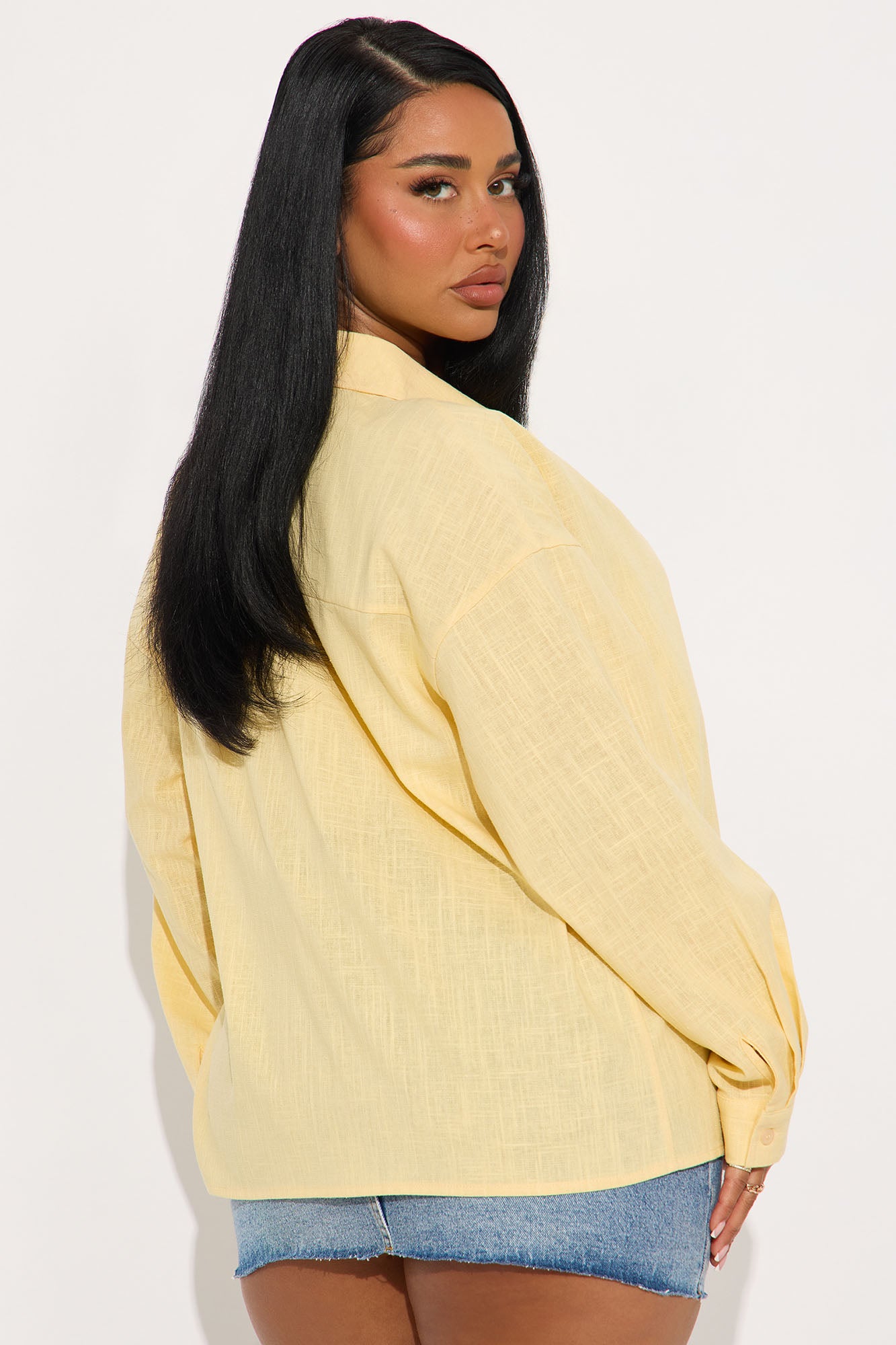 Summer Somewhere Linen Shirt - Butter Yellow - Image 3