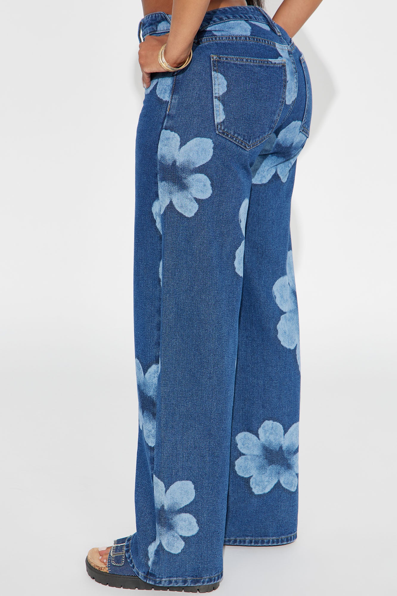 Born To Bloom Baggy Denim Jeans - Dark Wash - Image 3