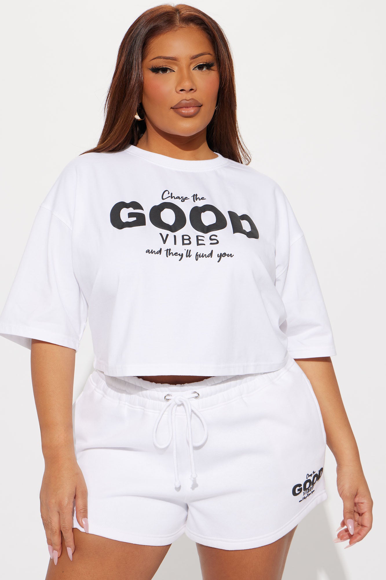Comfy Cutie Fleece Short Set - White - Image 6