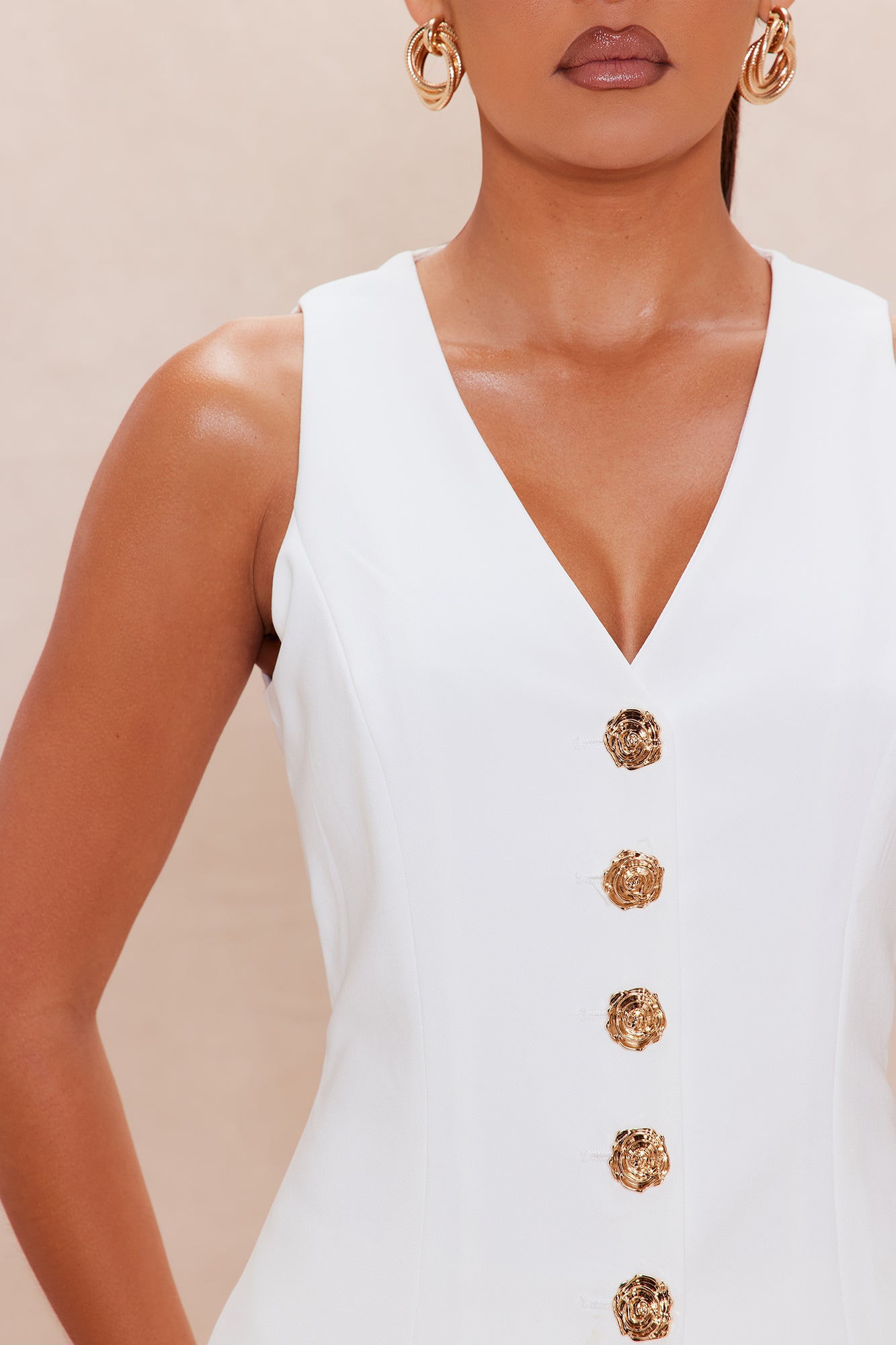 Angelina Vest Suit Set - White - Image 3