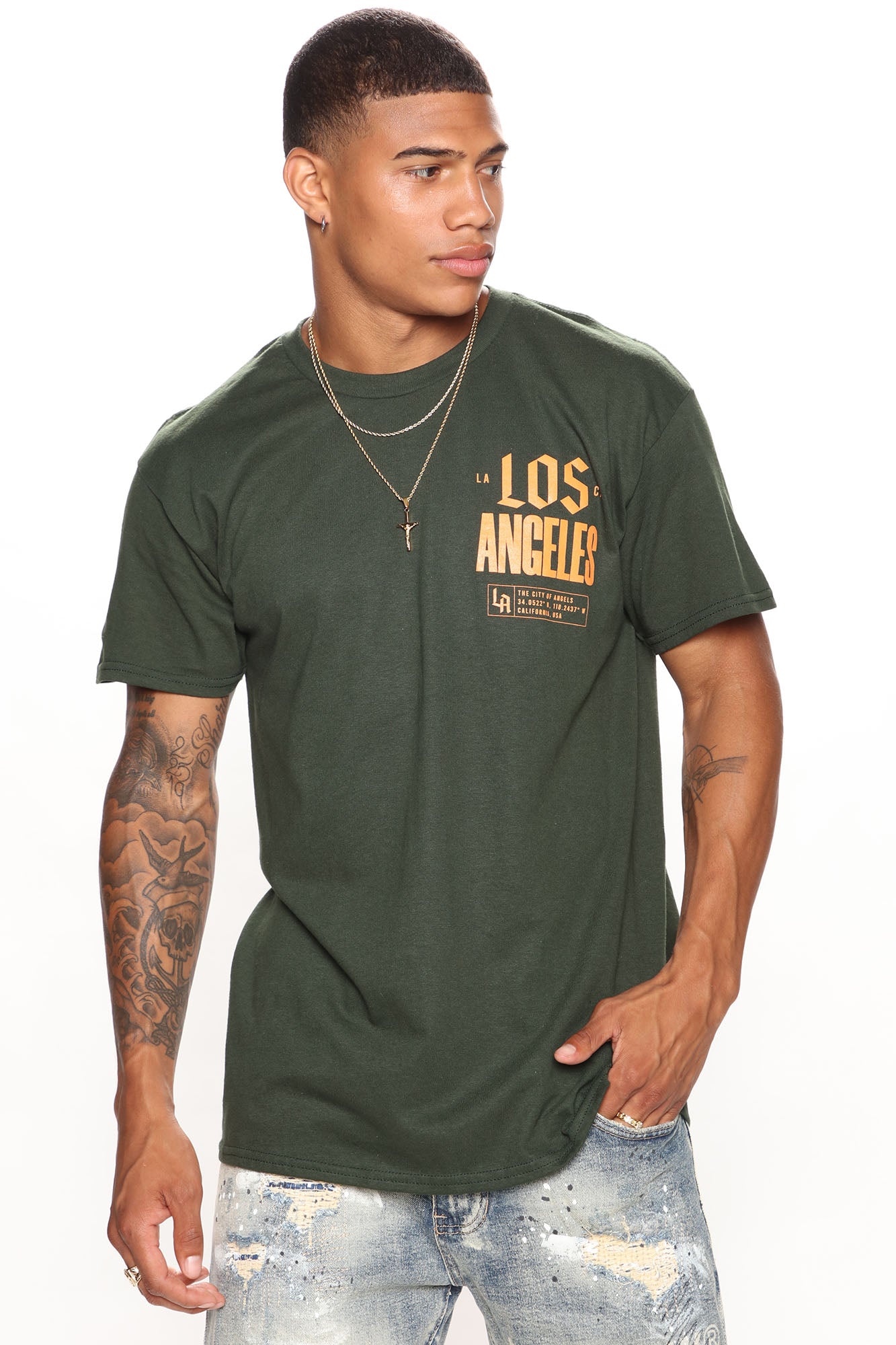 Los Angeles Palm Short Sleeve Tee - Green - Image 3