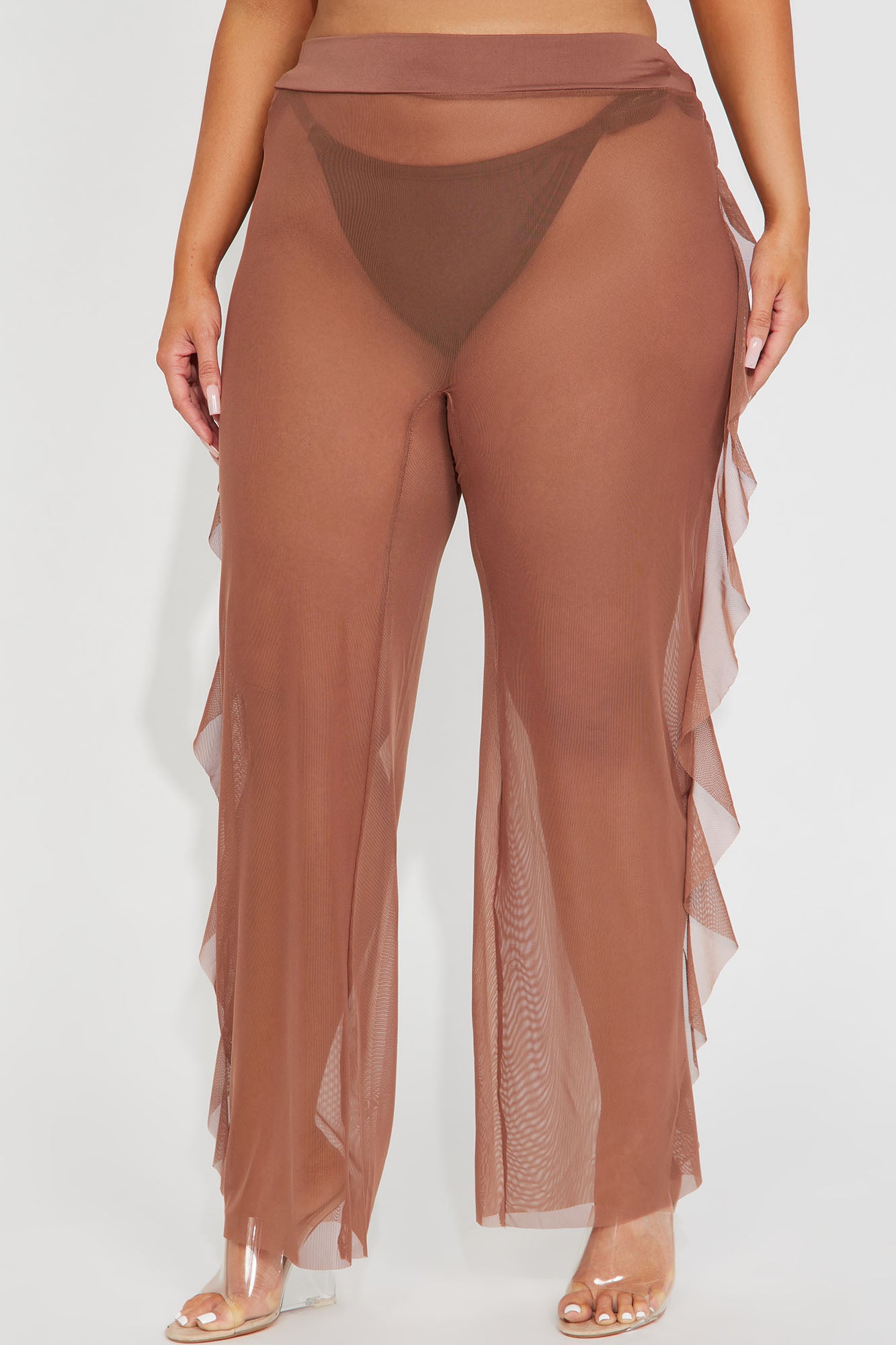 Sunshine See Through Cover Up Pant - Mocha - Image 8