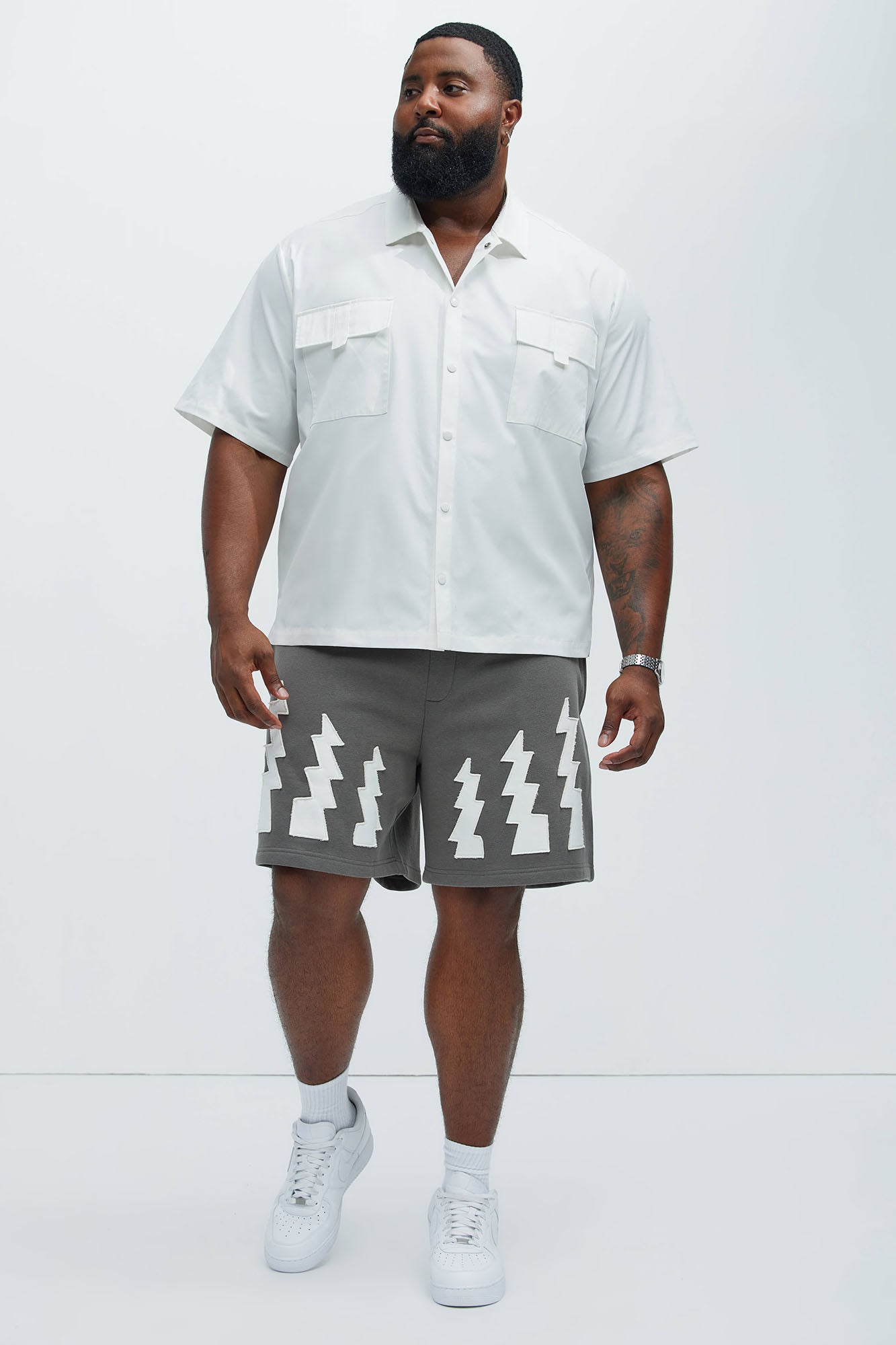 Tyson Lightning Relaxed Shorts - Charcoal - Image 5