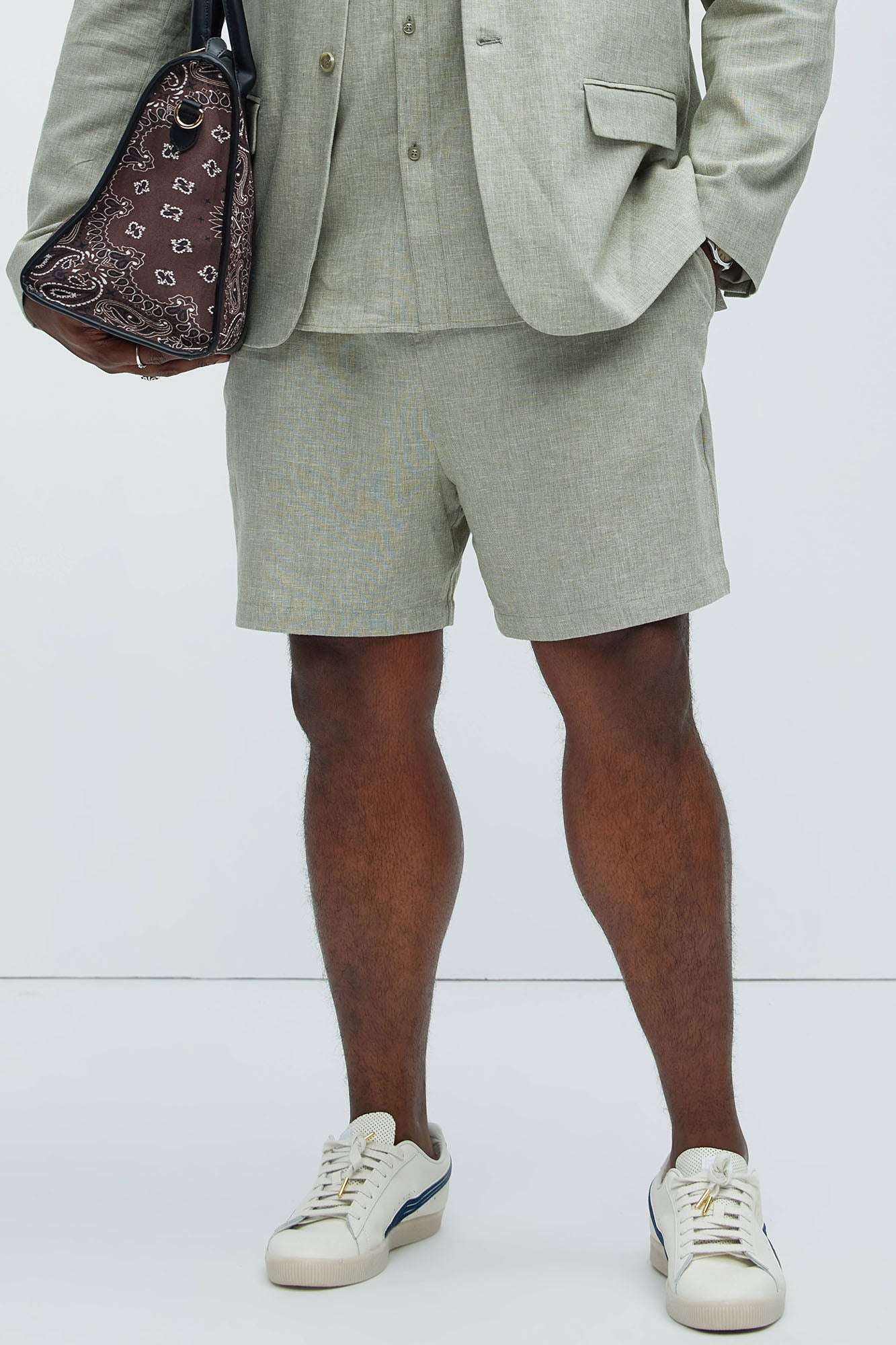 Bahamas Linen Shorts - Green - Image 5