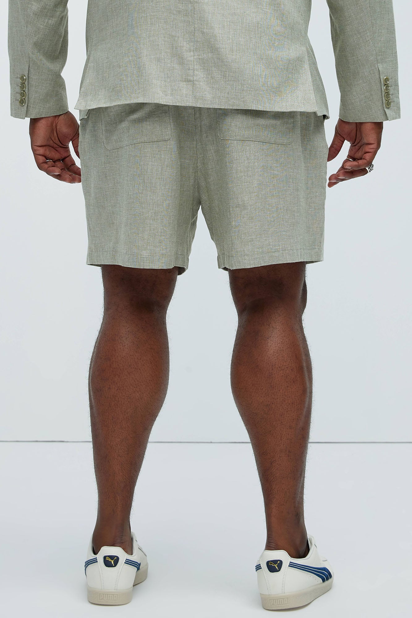 Bahamas Linen Shorts - Green - Image 7