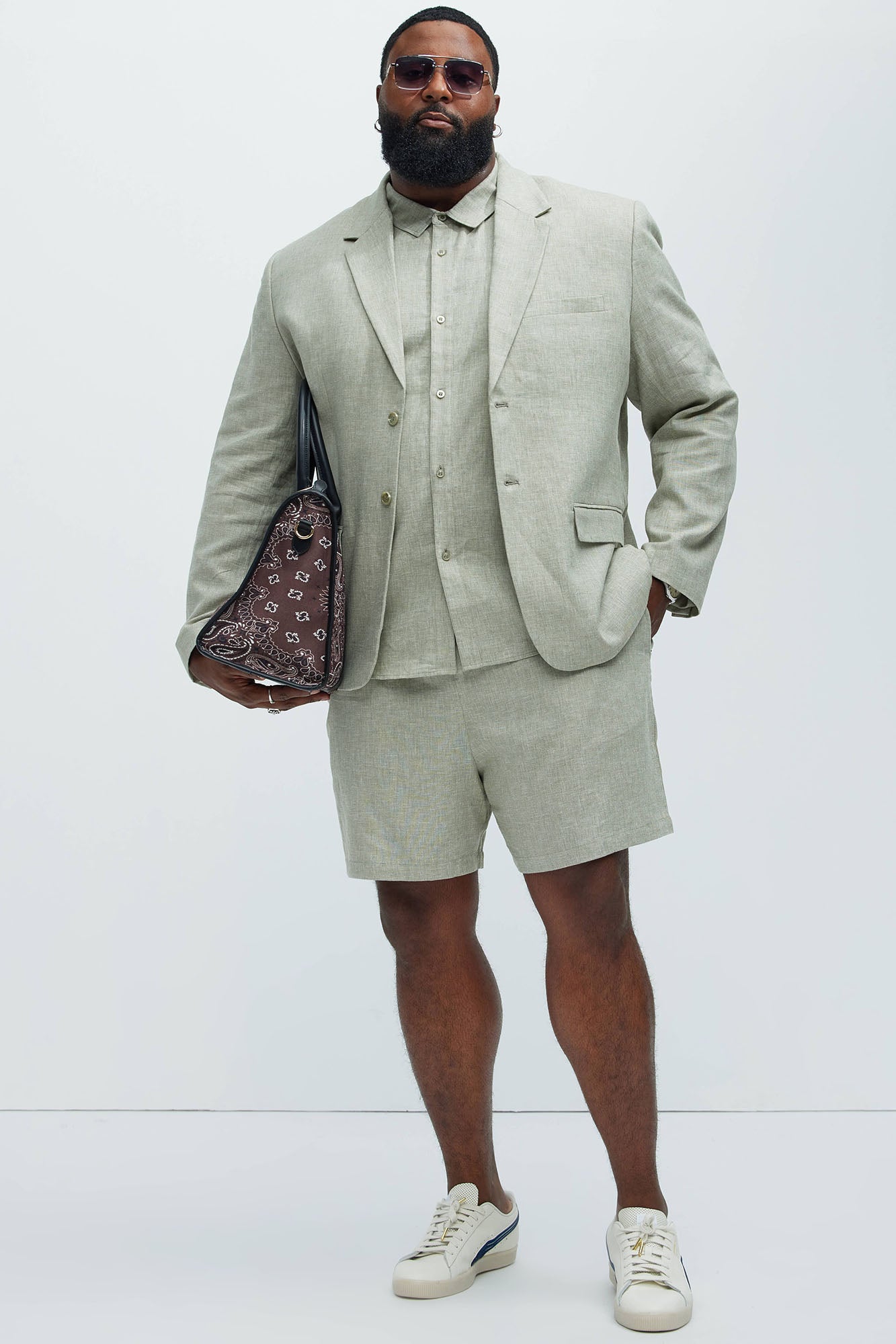 Bahamas Linen Shorts - Green - Image 6