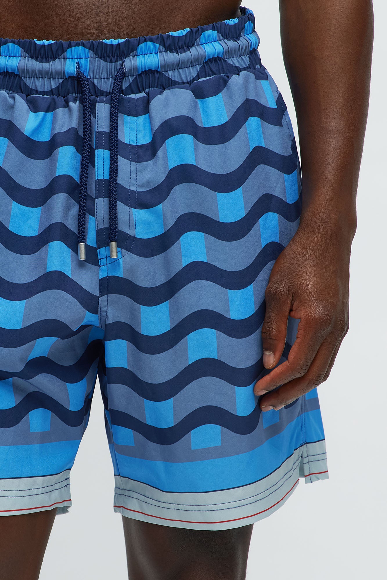 Sculpted Waves Printed Swim Classic Trunk - Blue - Image 3