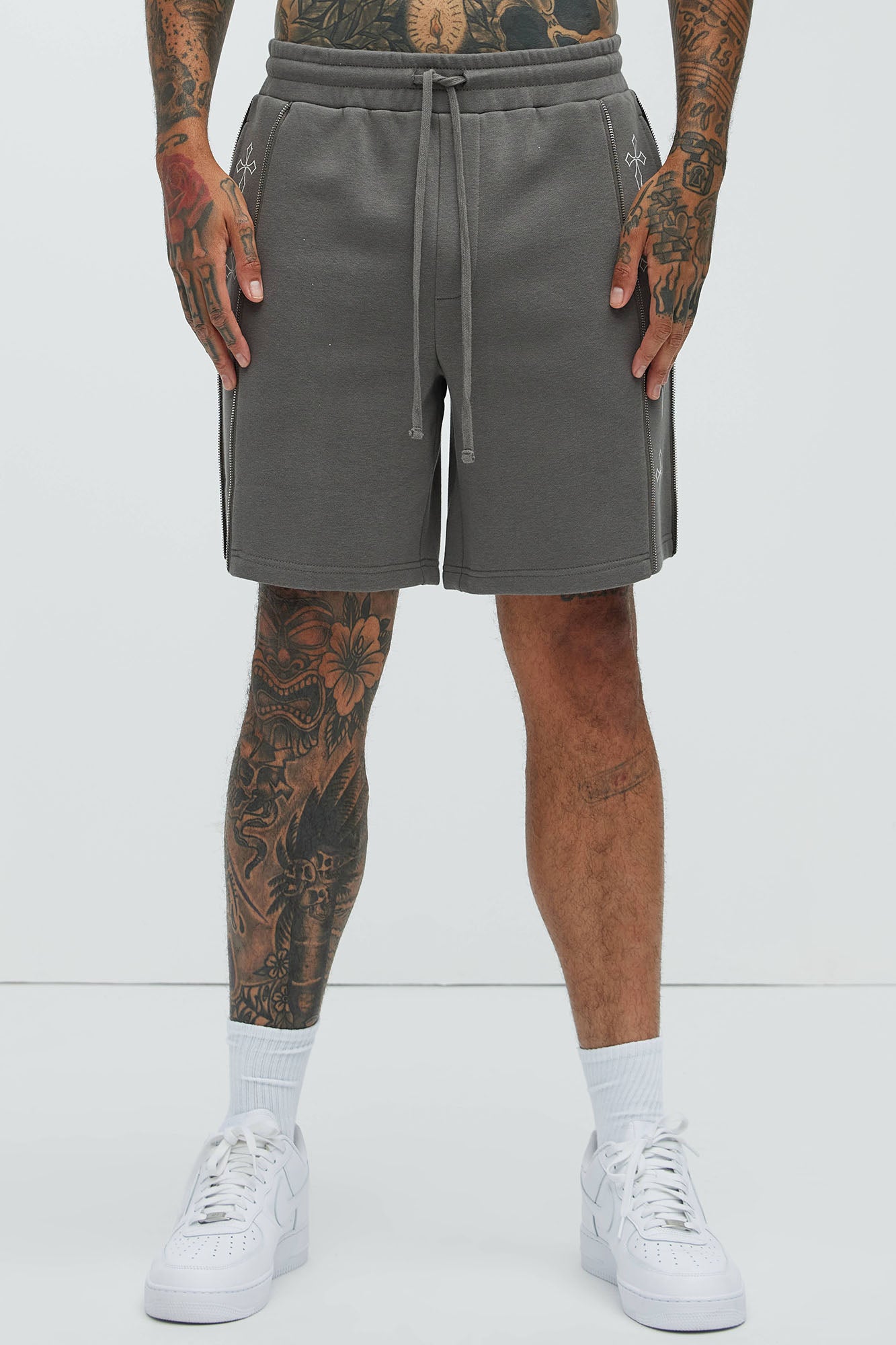 Tyson Cross Relaxed Shorts - Charcoal - Image 3