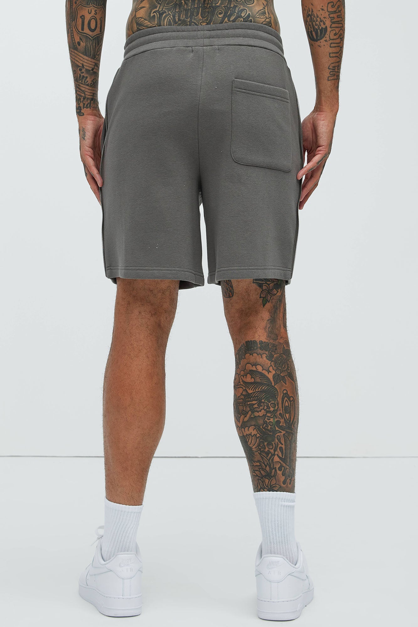 Tyson Cross Relaxed Shorts - Charcoal - Image 4