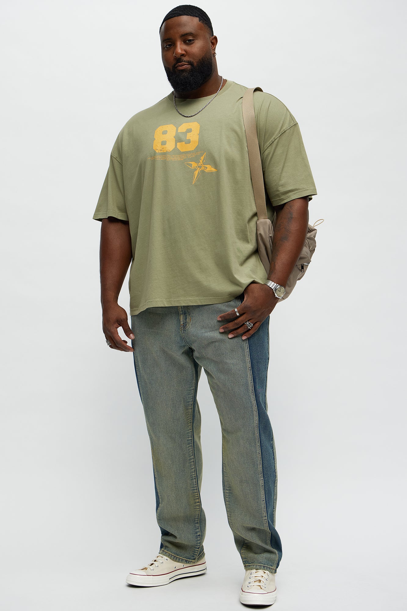 Fearless 83 Oversized Short Sleeve Tee - Olive - Image 6