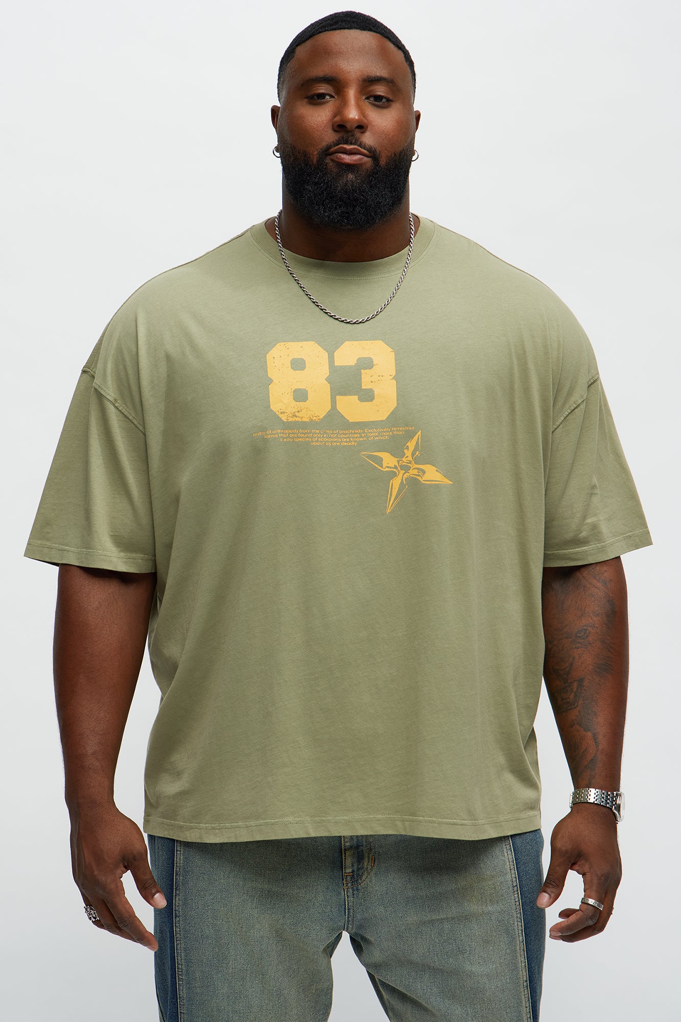 Fearless 83 Oversized Short Sleeve Tee - Olive - Image 5
