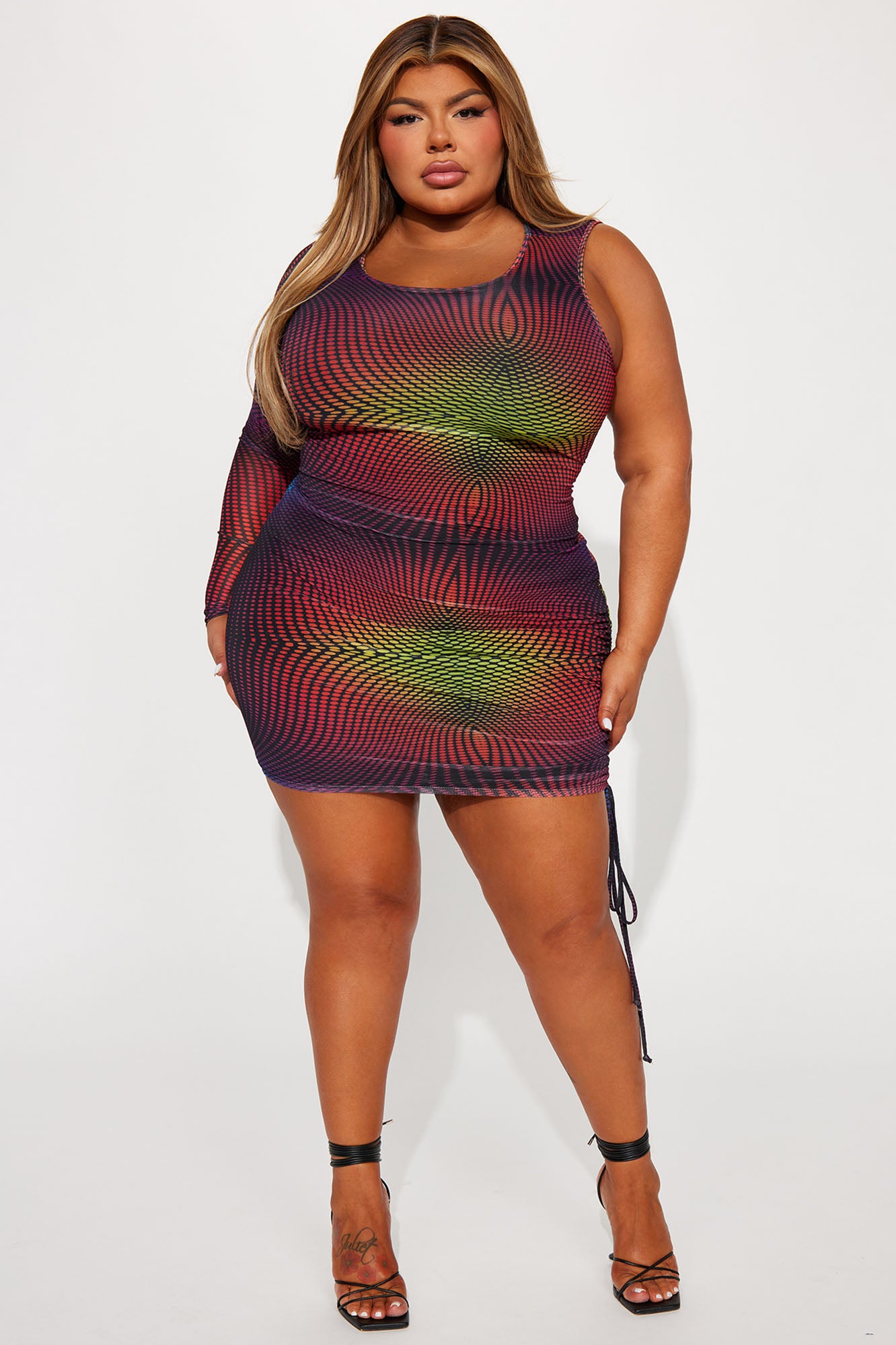 All An Illusion Mesh Mini Dress - Multi Color - Image 5