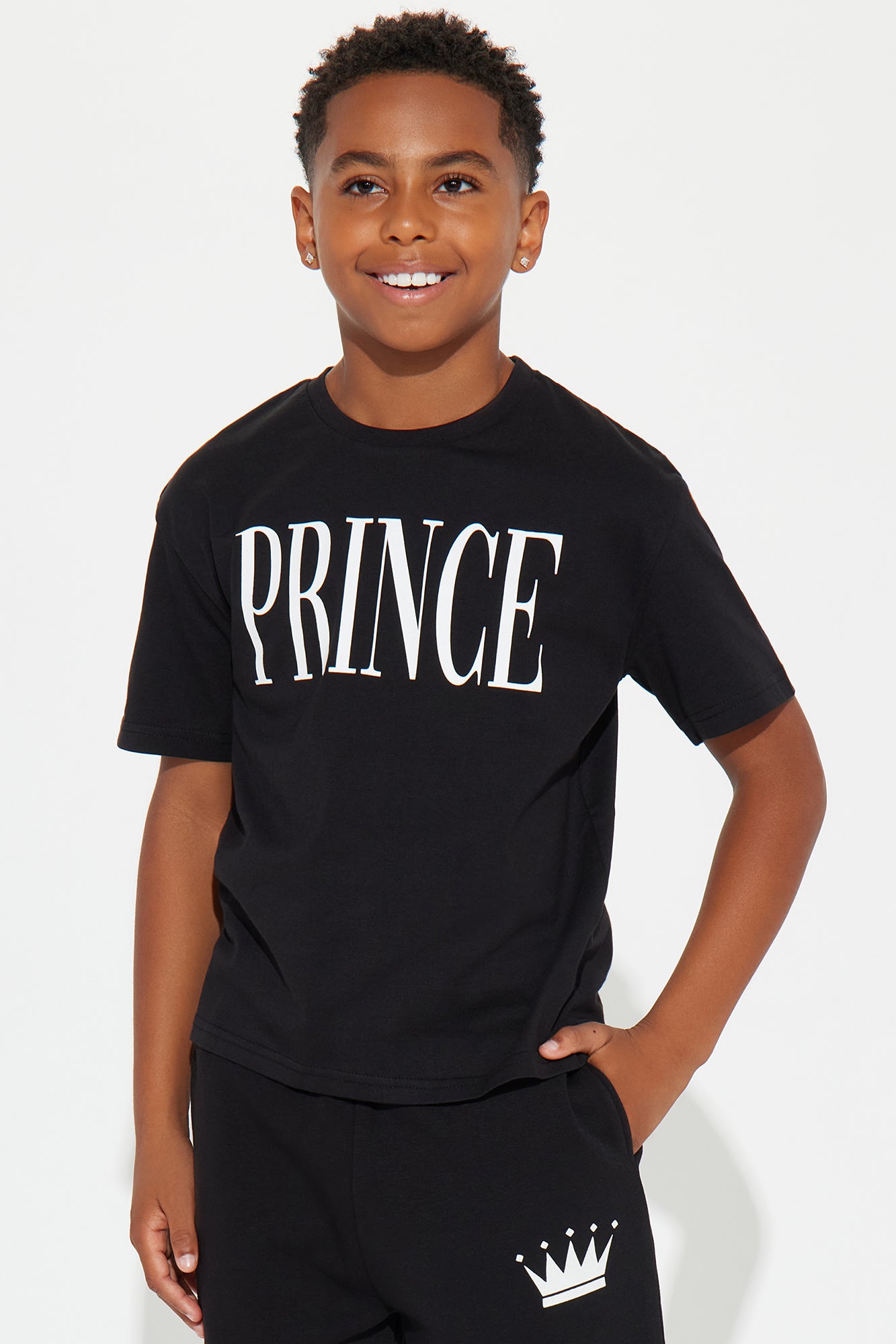 Family Goals Mini Prince Short Set - Black - Image 4