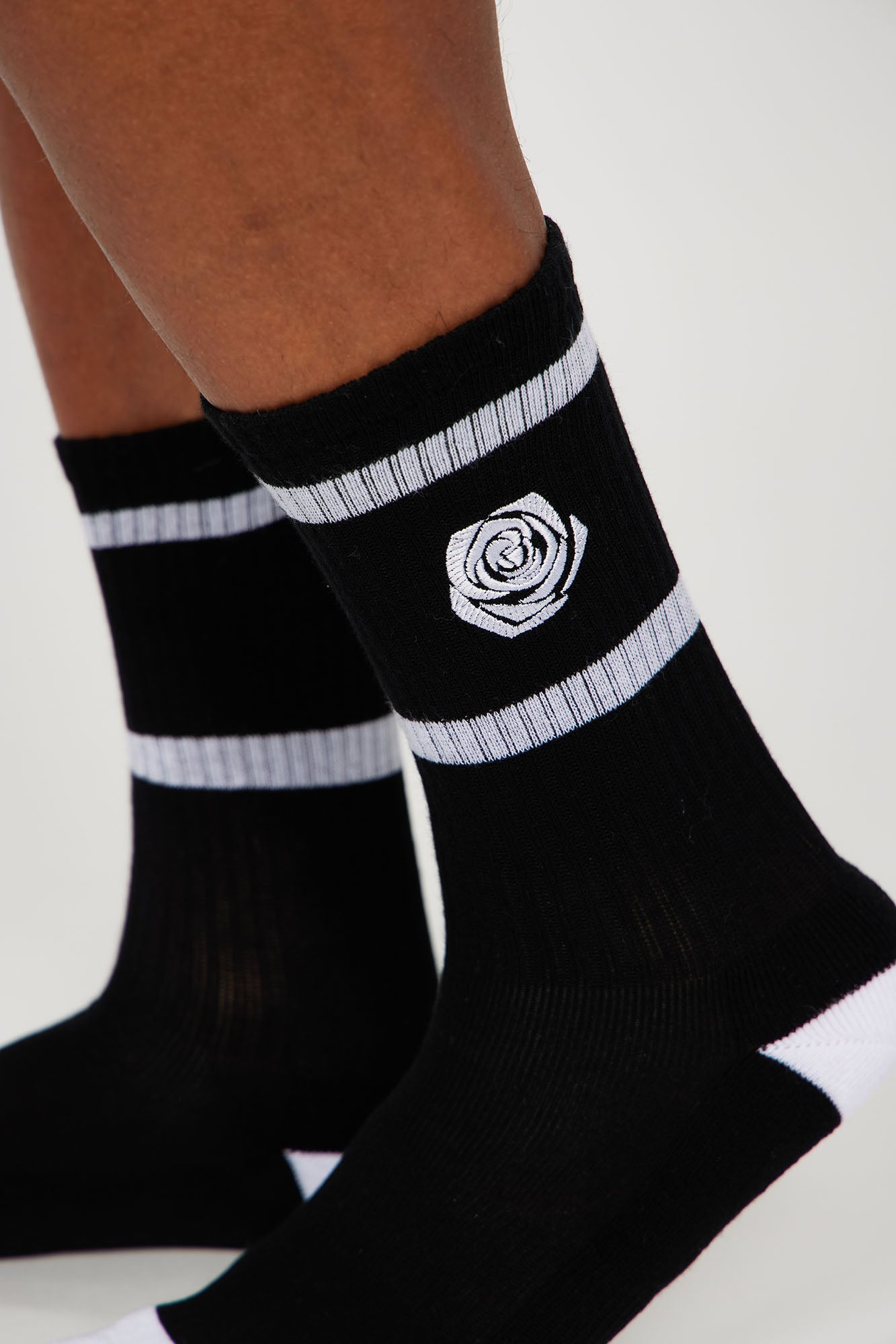 Rose Socks - Black/White - Image 3