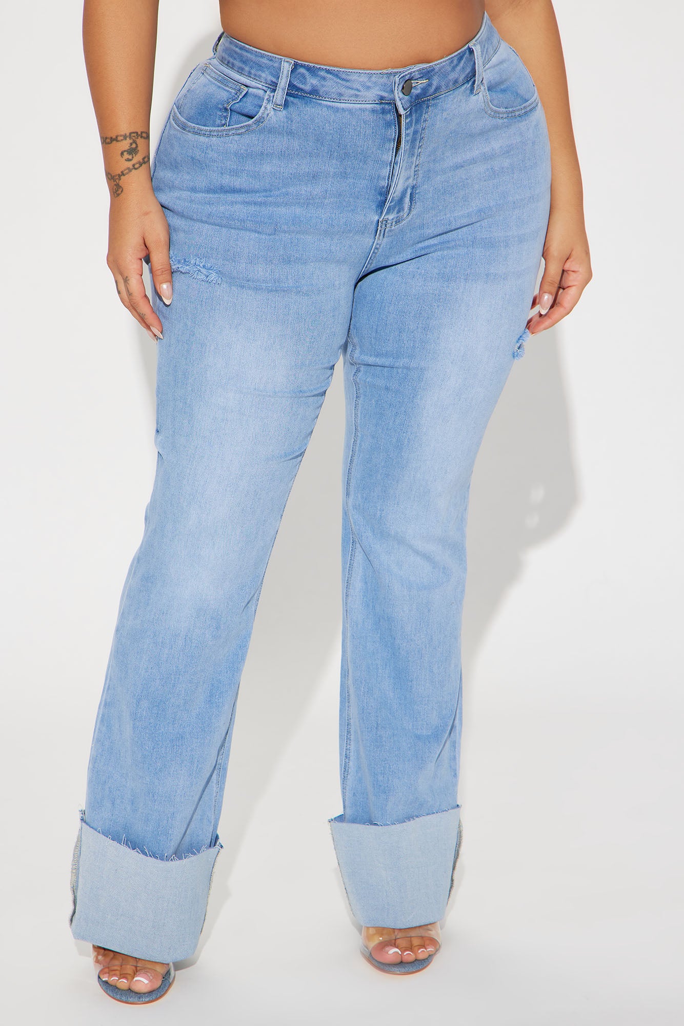It's Cuffing Season Stretch Bootcut Jeans - Medium Wash - Image 6
