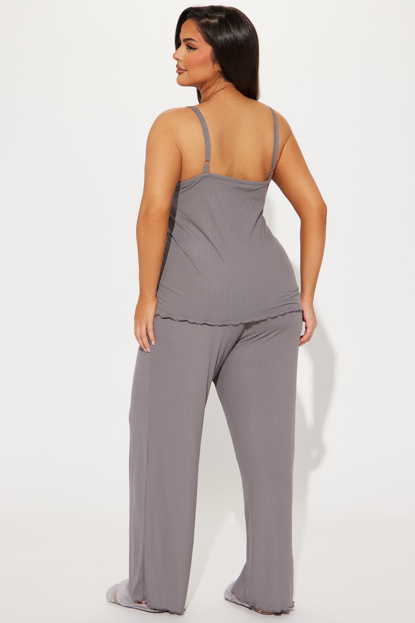 Comfy Mood Ribbed PJ Pant Set - Charcoal - Image 6