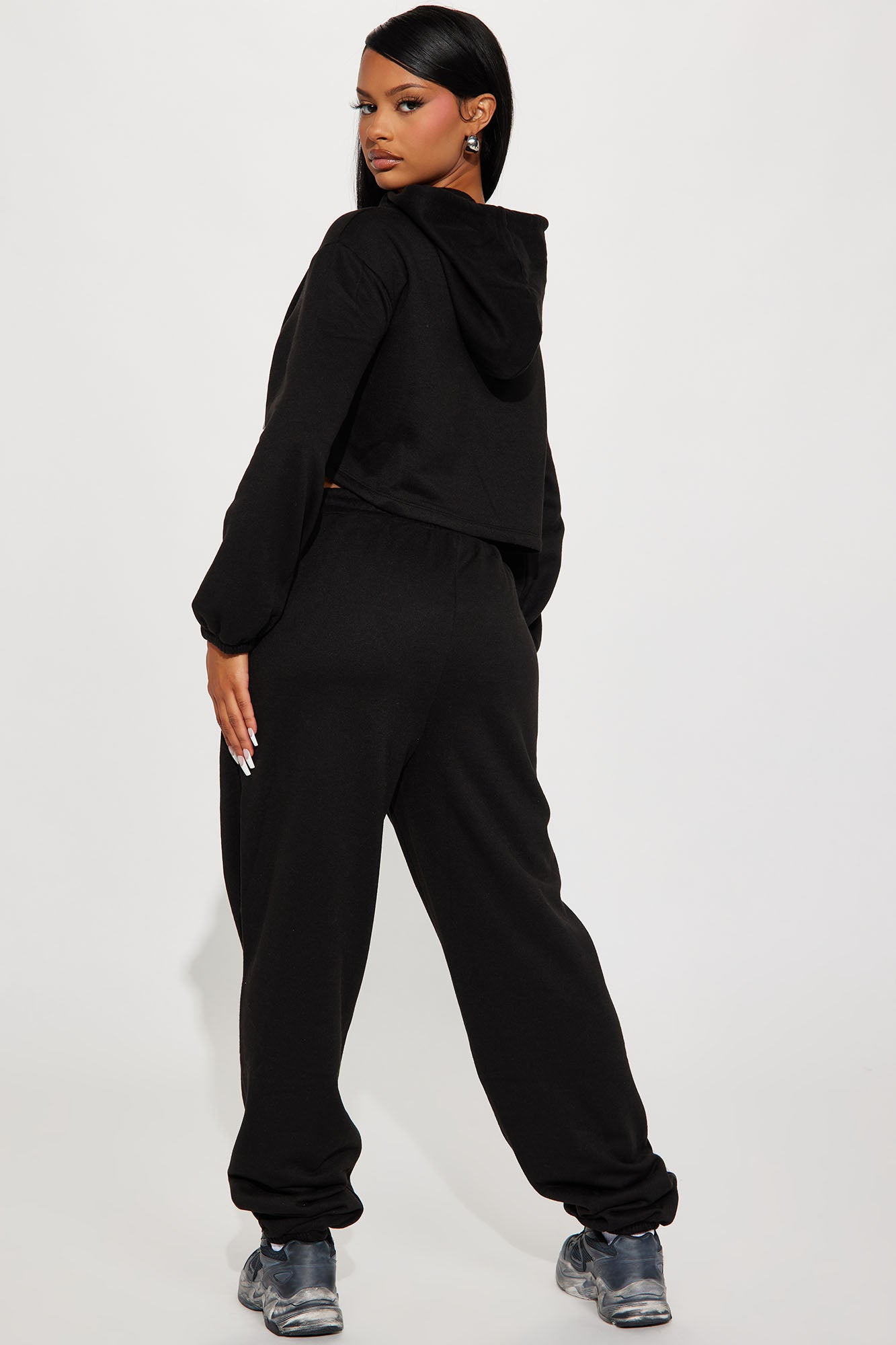Find Out Fleece Jogger Set - Black - Image 3