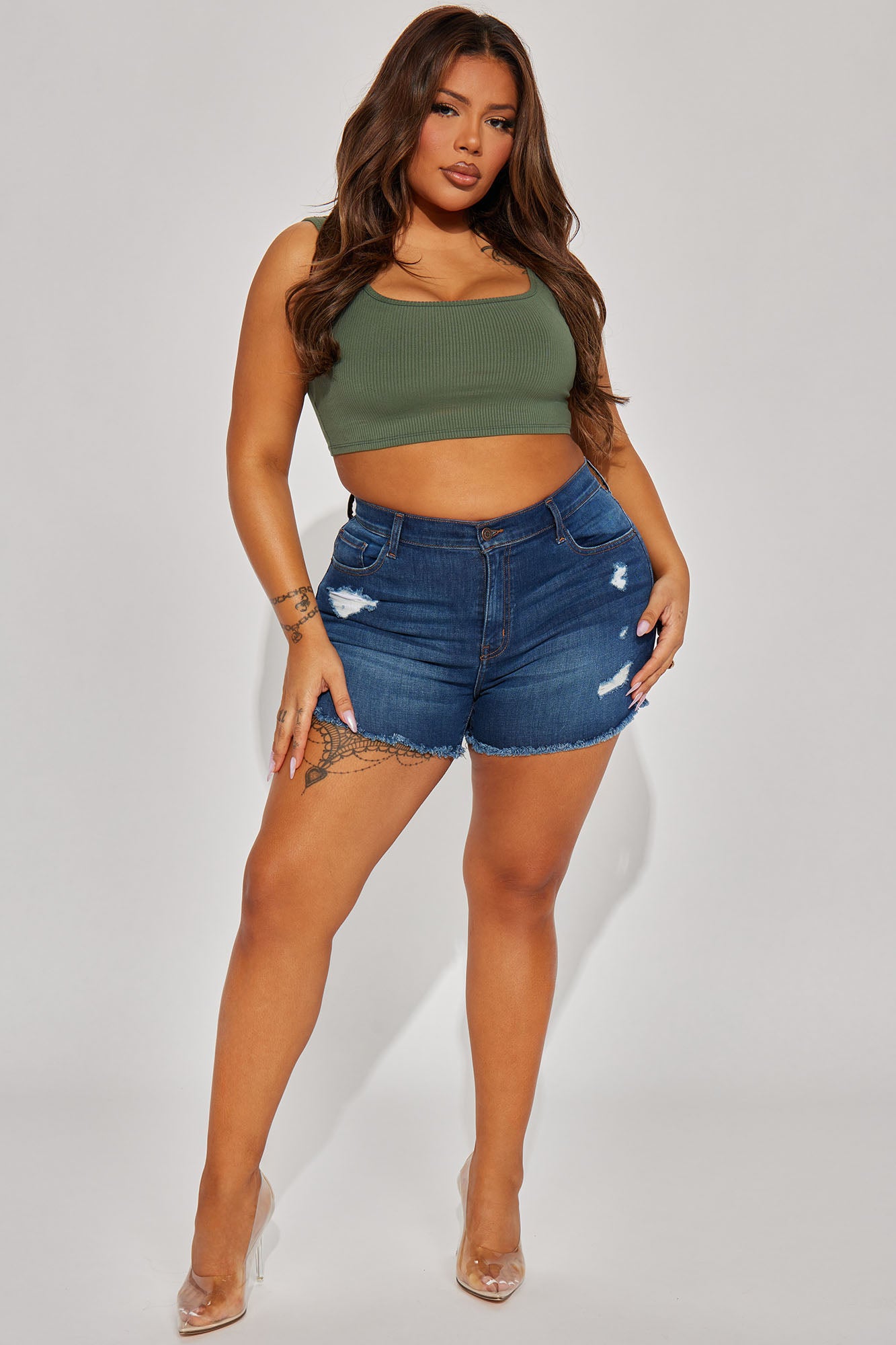Right And Tight Lux Stretch Denim Shorts - Dark Wash - Image 5