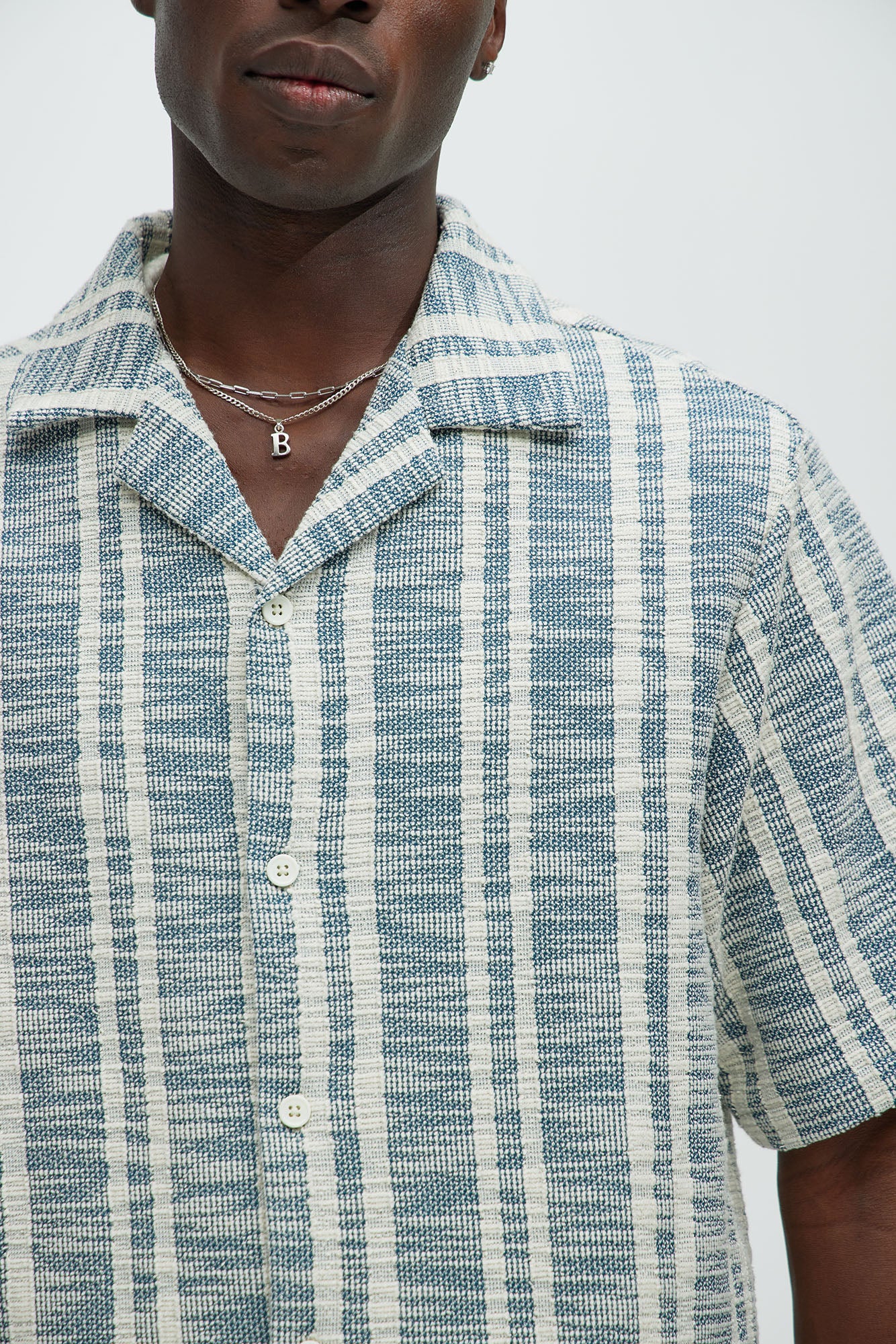 Kam Textured Shirt - Blue/combo - Image 3
