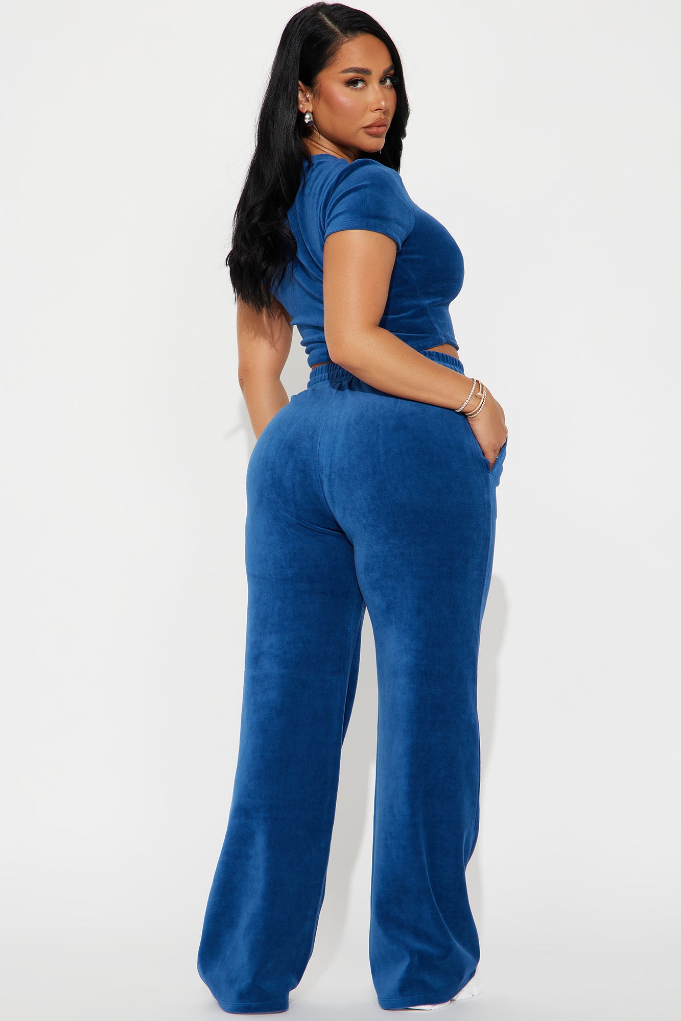 OG Trendsetter Velour Baby Tee Set - Navy - Image 3