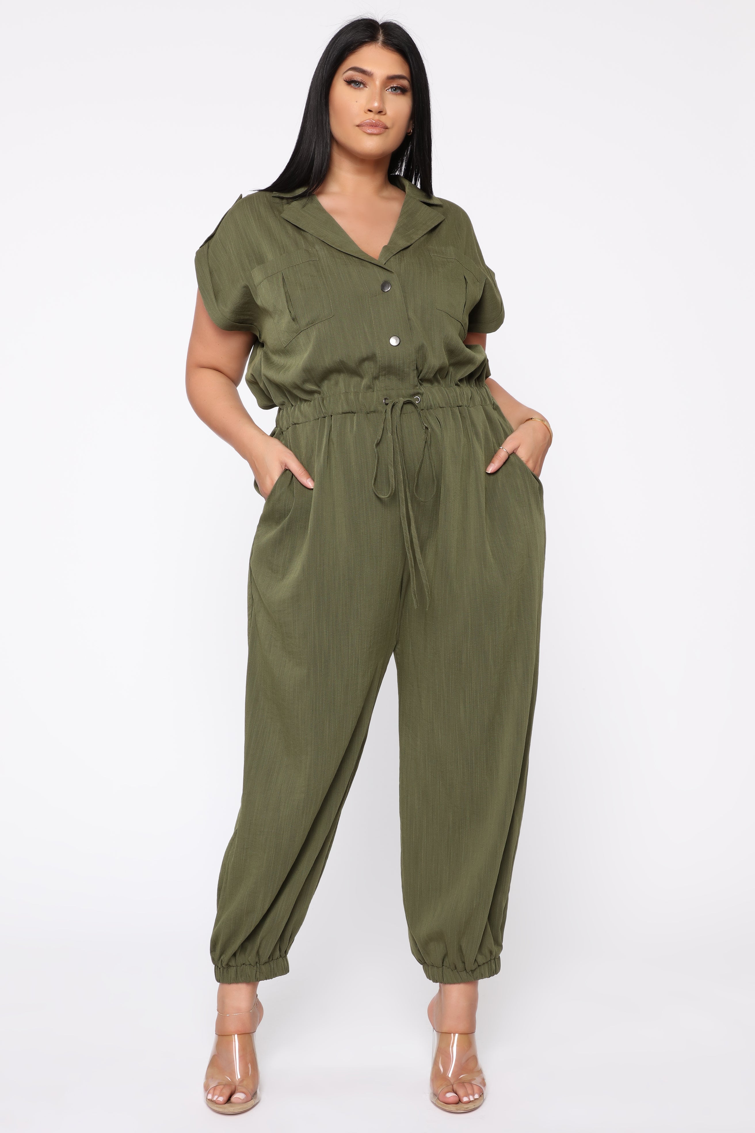 Mariel Utility Jumpsuit - Olive - Image 5