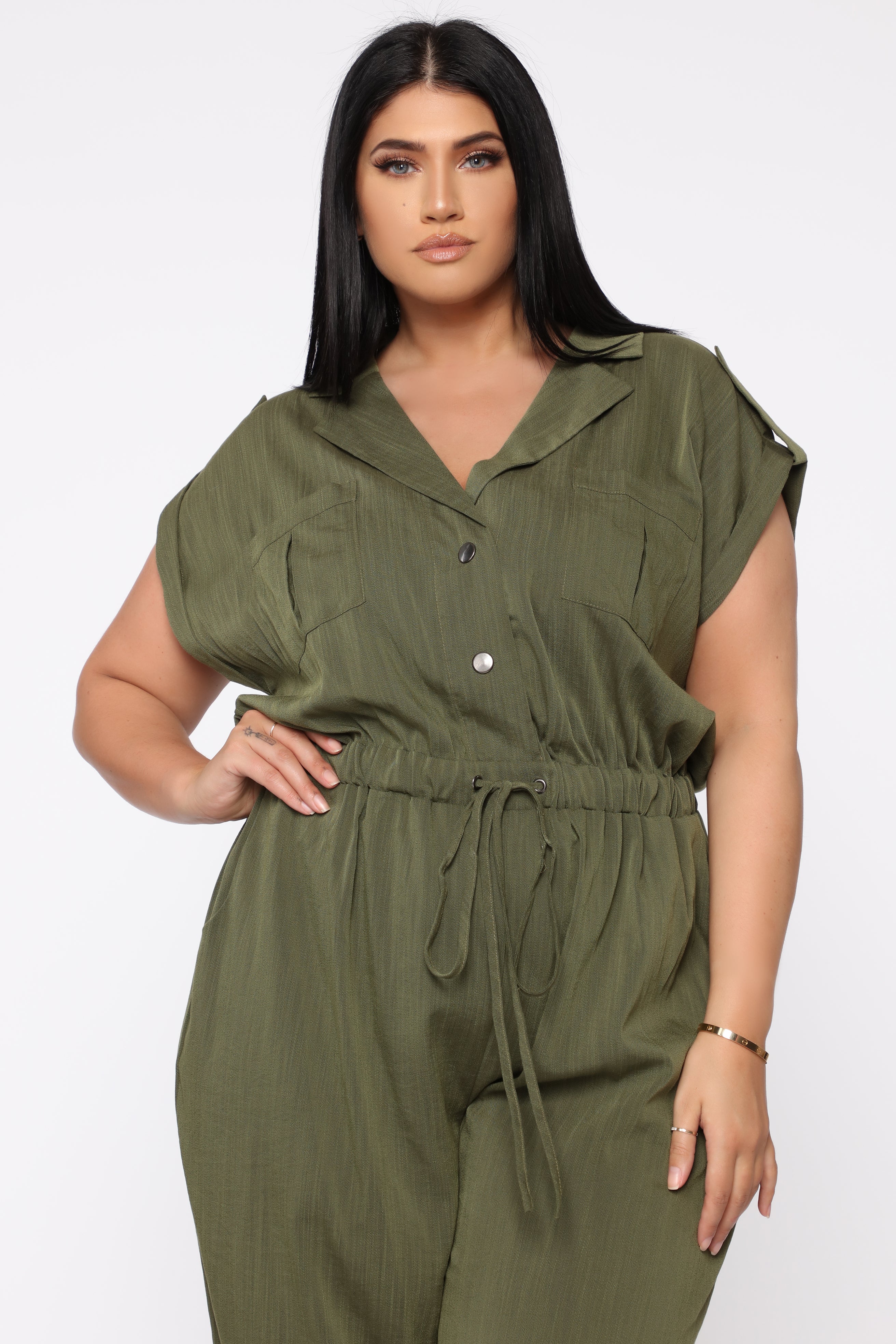 Mariel Utility Jumpsuit - Olive - Image 6