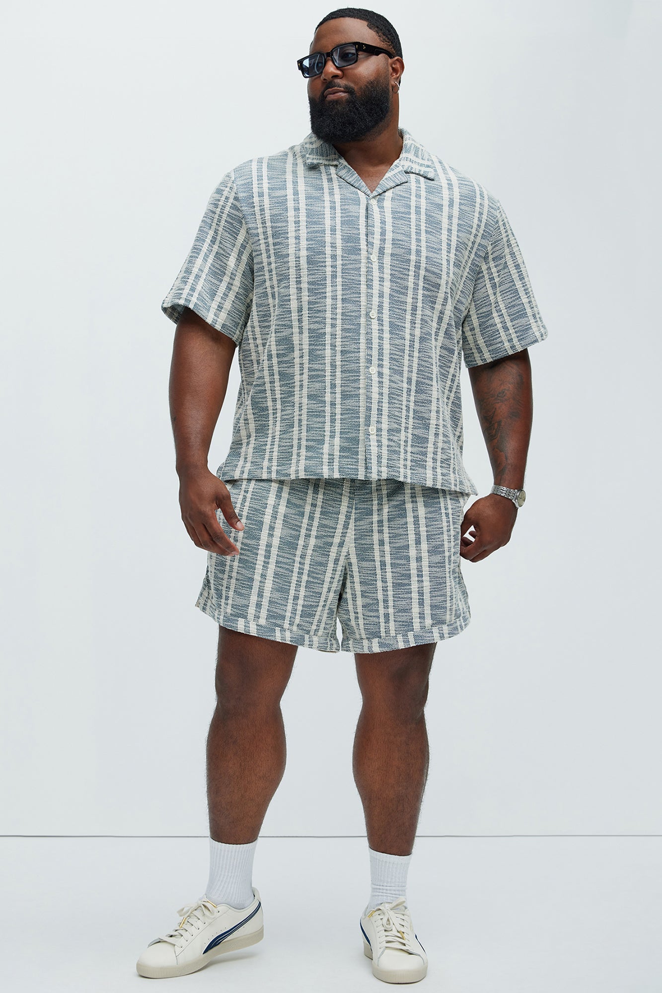 Kam Textured Shirt - Blue/combo - Image 6