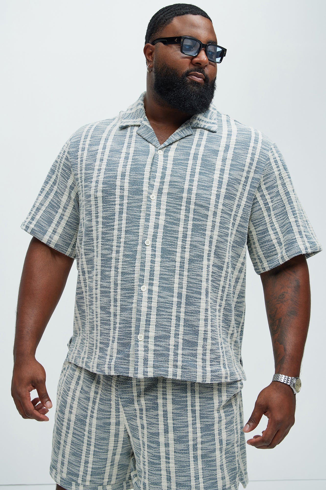 Kam Textured Shirt - Blue/combo - Image 5