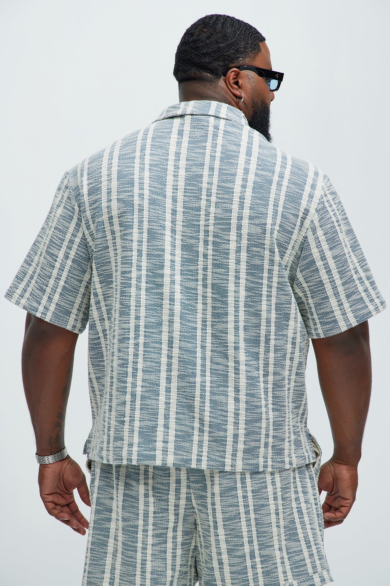Kam Textured Shirt - Blue/combo - Image 8