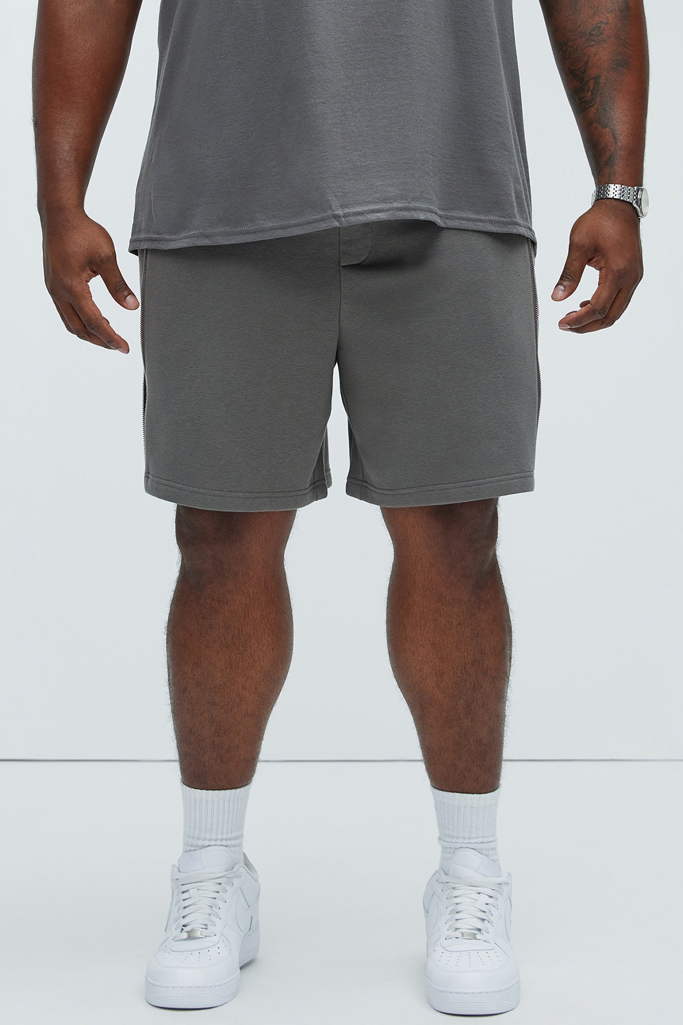 Tyson Cross Relaxed Shorts - Charcoal - Image 5