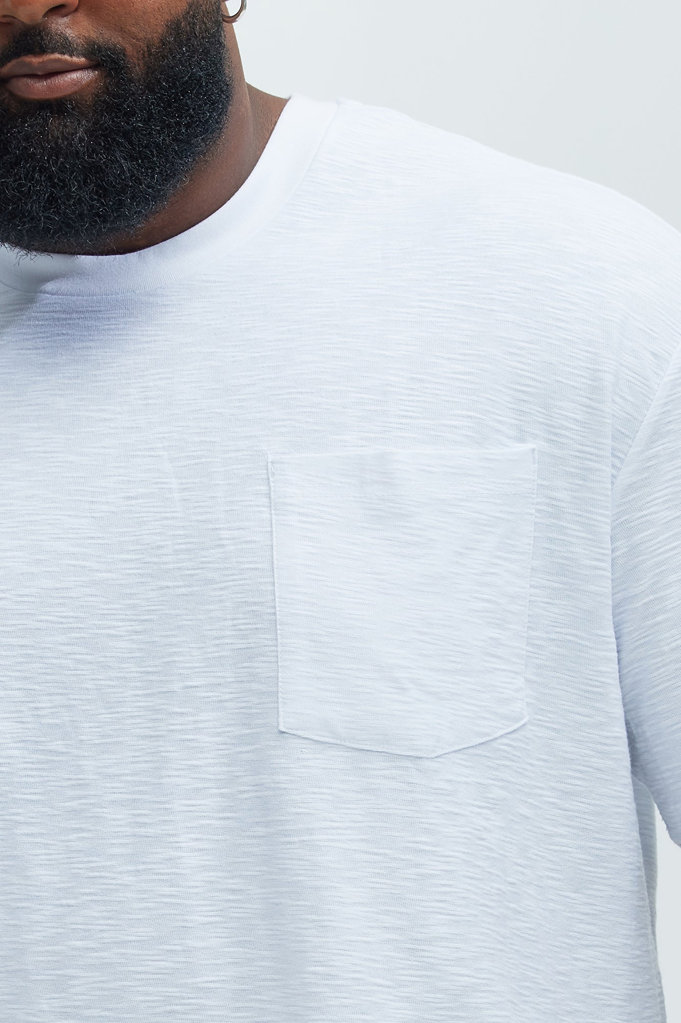 Asher Slub Texture Pocket Tee - White - Image 7