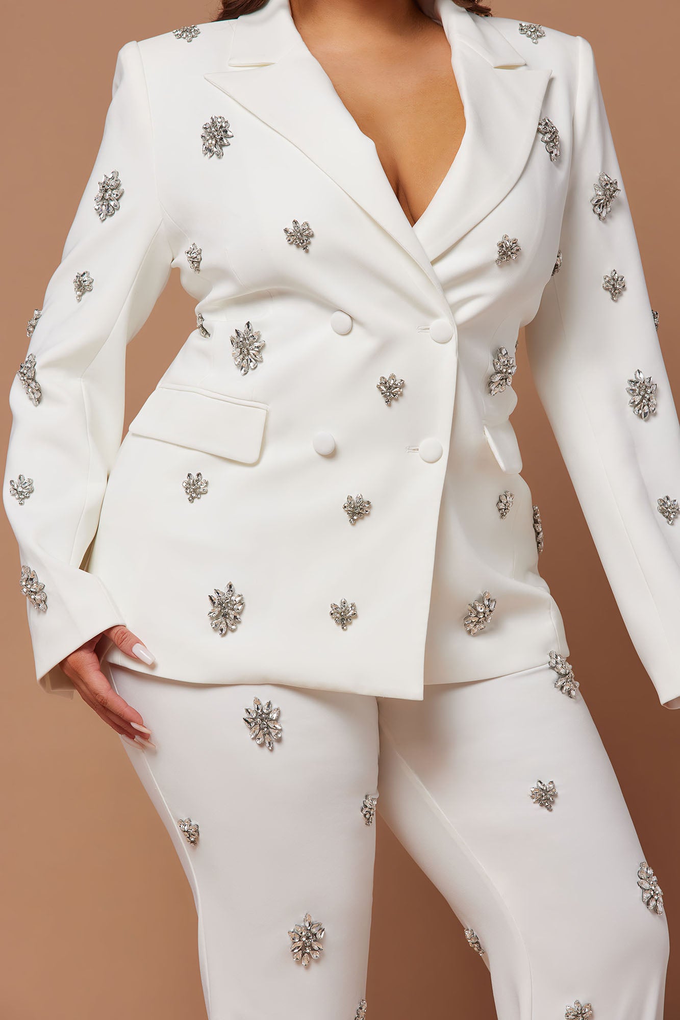 Verona Embellished Jacket - White - Image 7