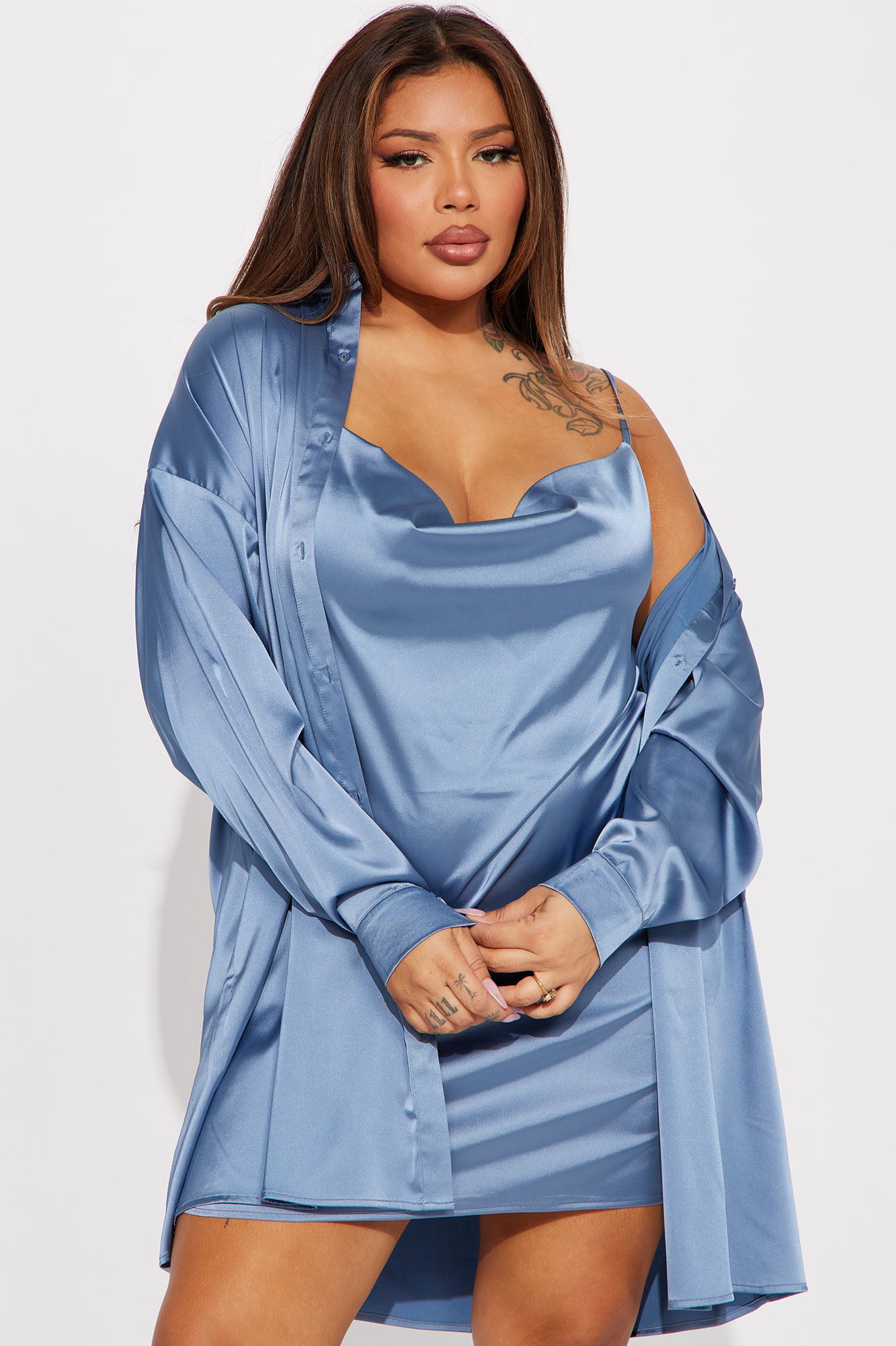 Stella Mini Dress Set - Blue - Image 4