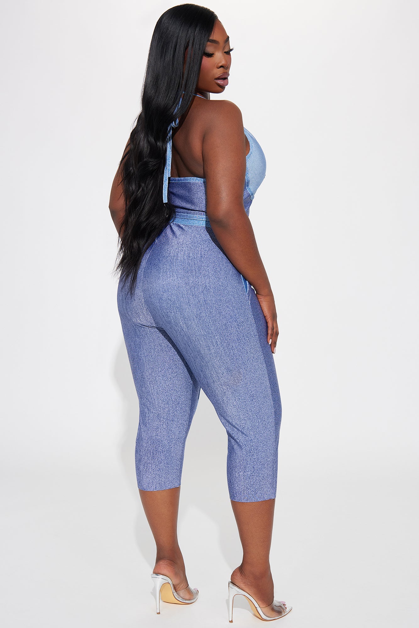 LaLa Bandage Capri Legging Set - Blue - Image 7