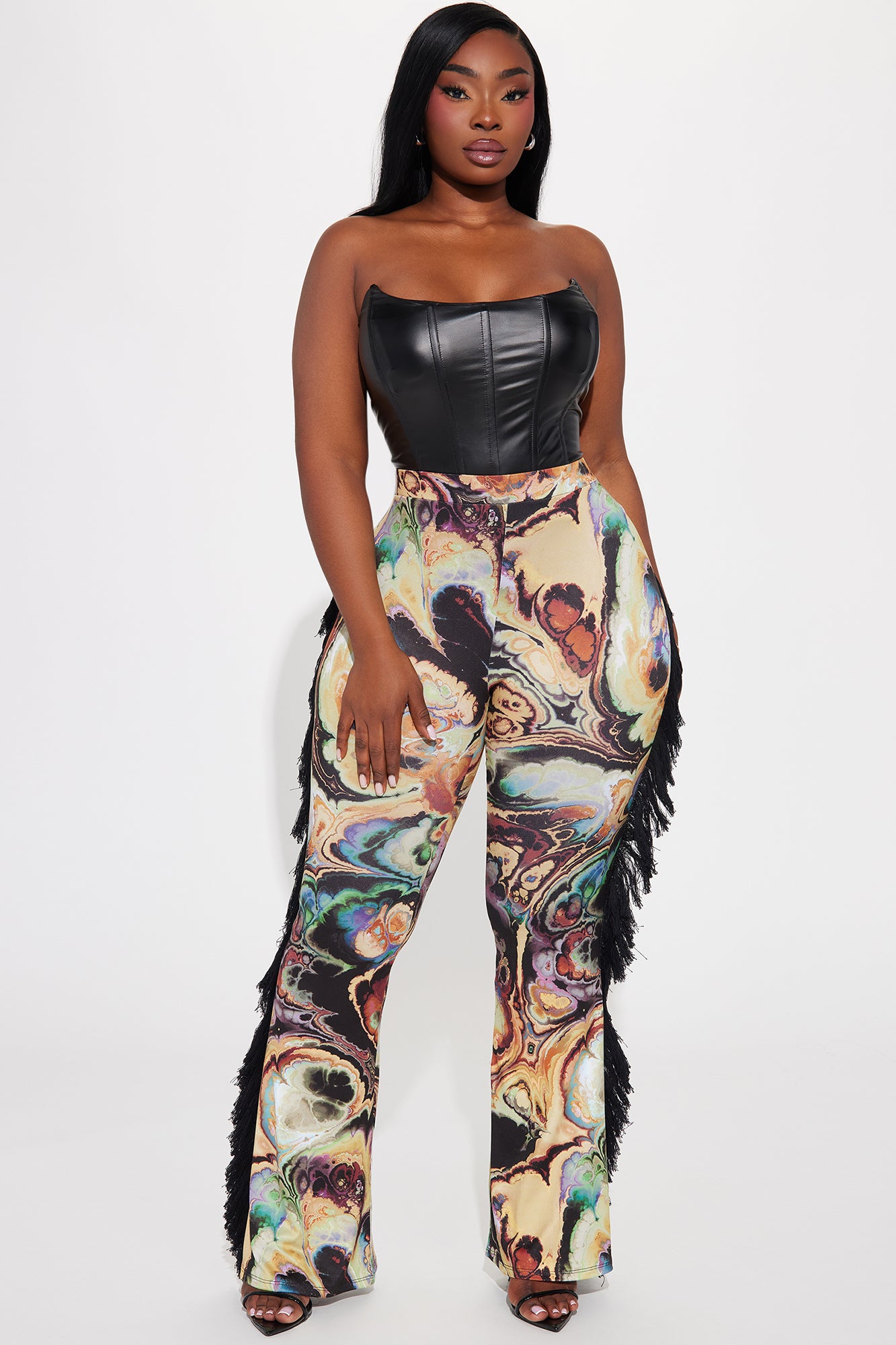 All At Once Fringe Flare Pant - Yellow/combo - Image 6