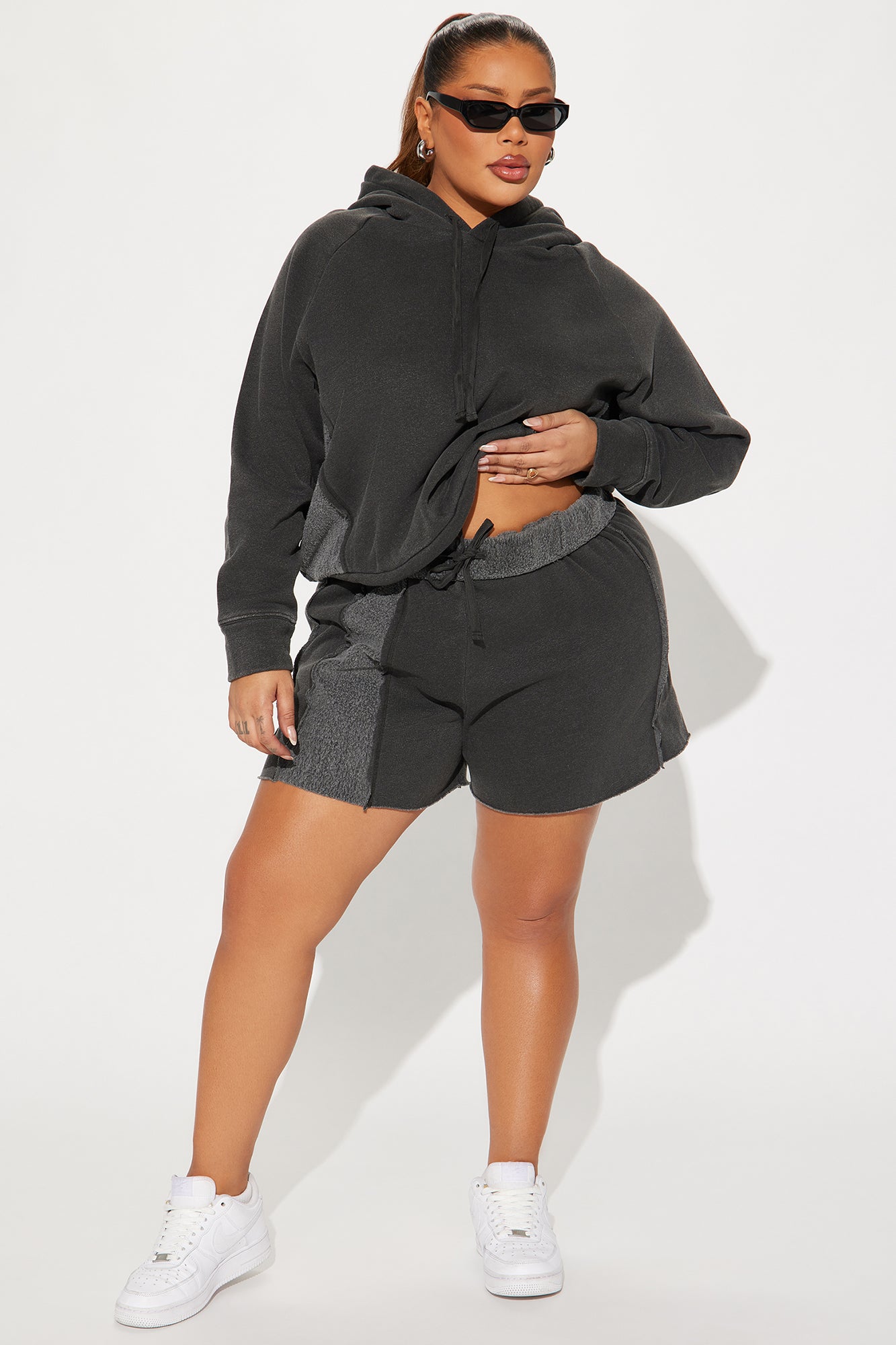 Just Lounging Fleece Short Set - Charcoal - Image 4
