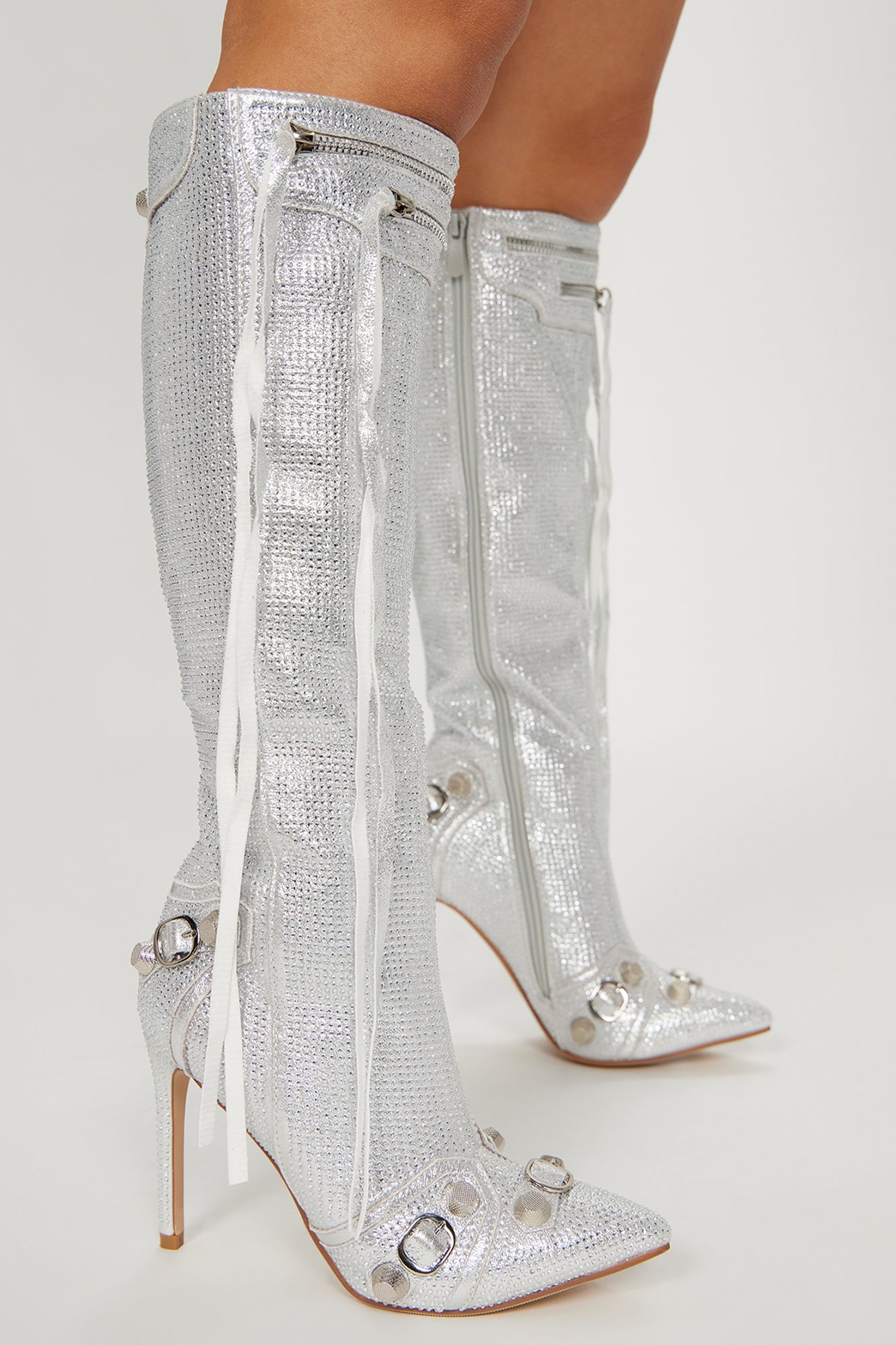 Sending My Best Heeled Boots - Silver - Image 3