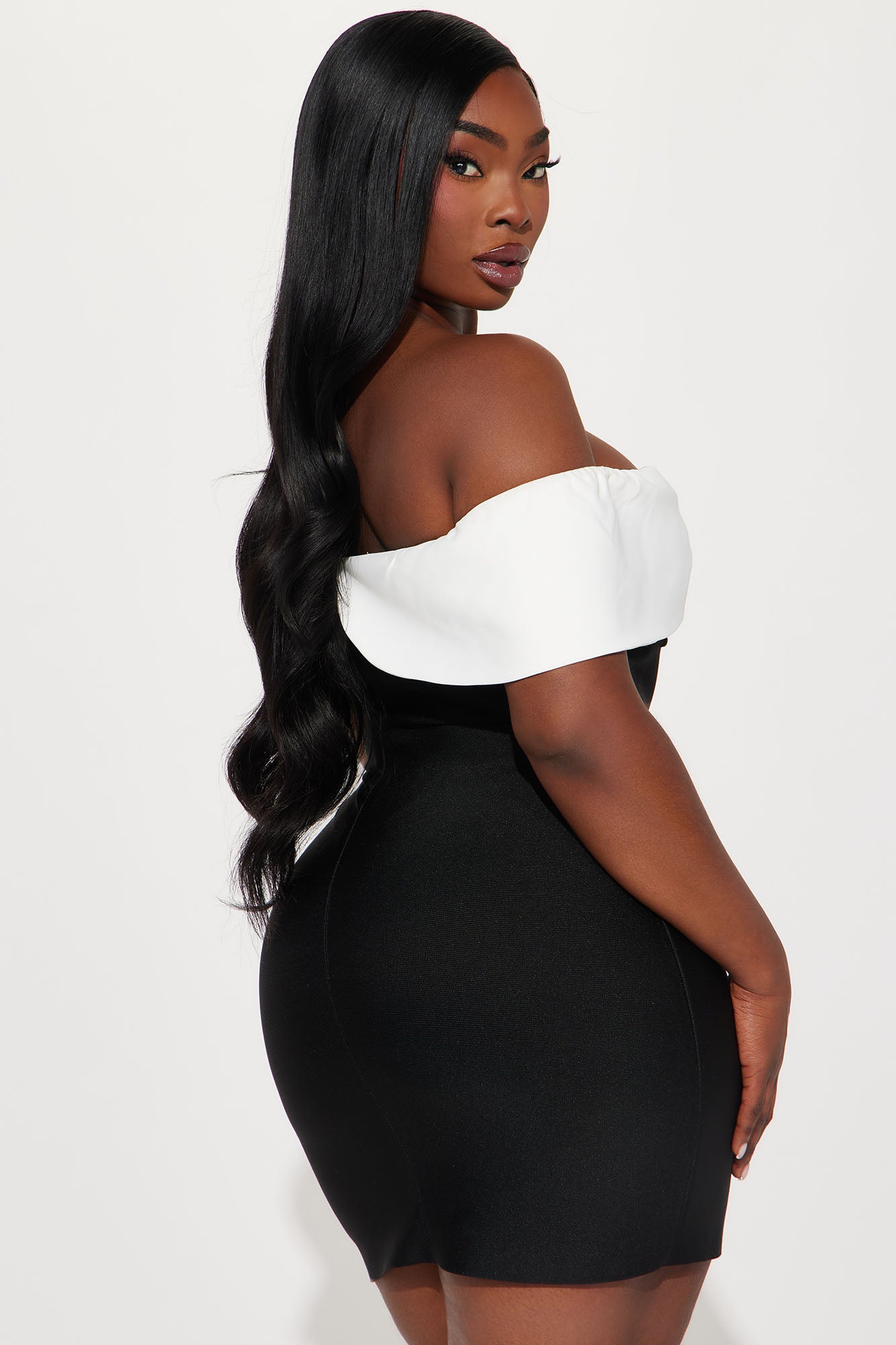Ariella Bandage Micro Mini Dress - Black/White - Image 6