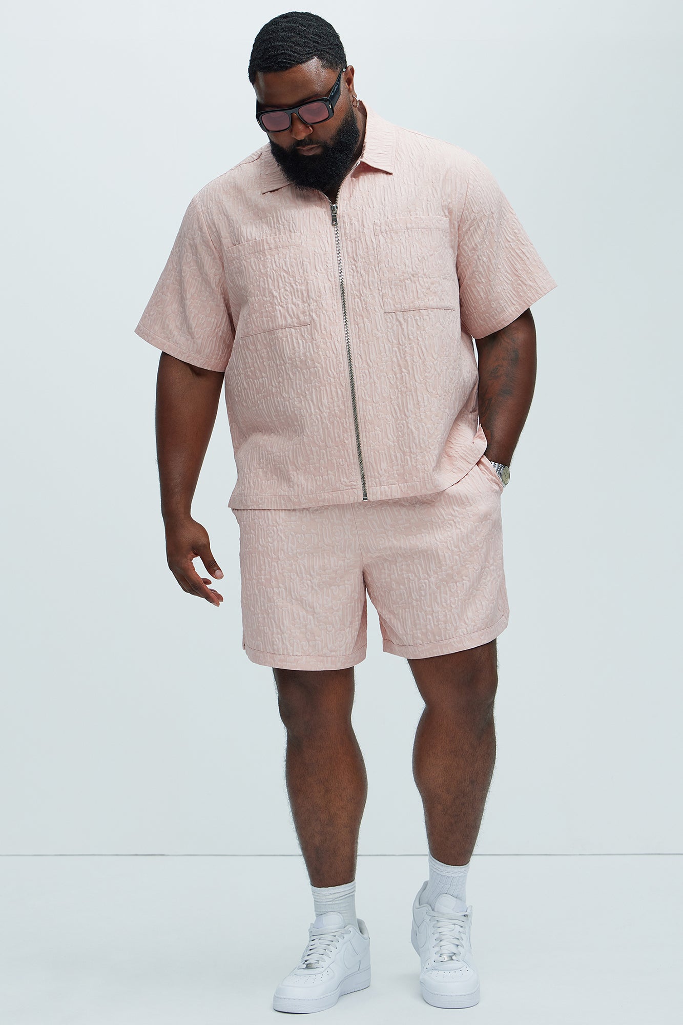 Via Margutta Textured Shorts - Mauve - Image 7