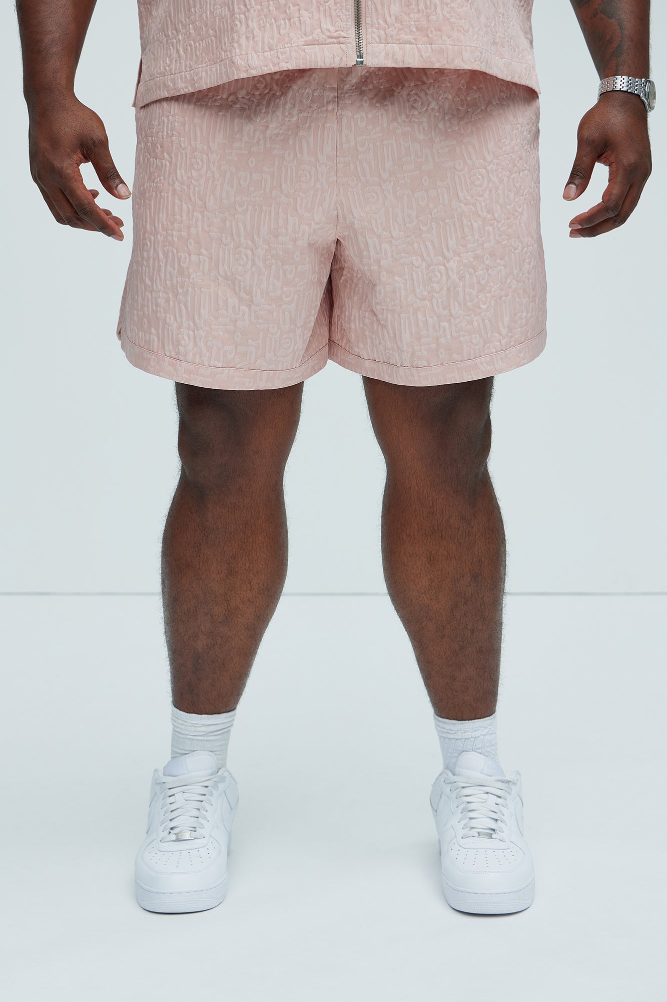 Via Margutta Textured Shorts - Mauve - Image 6