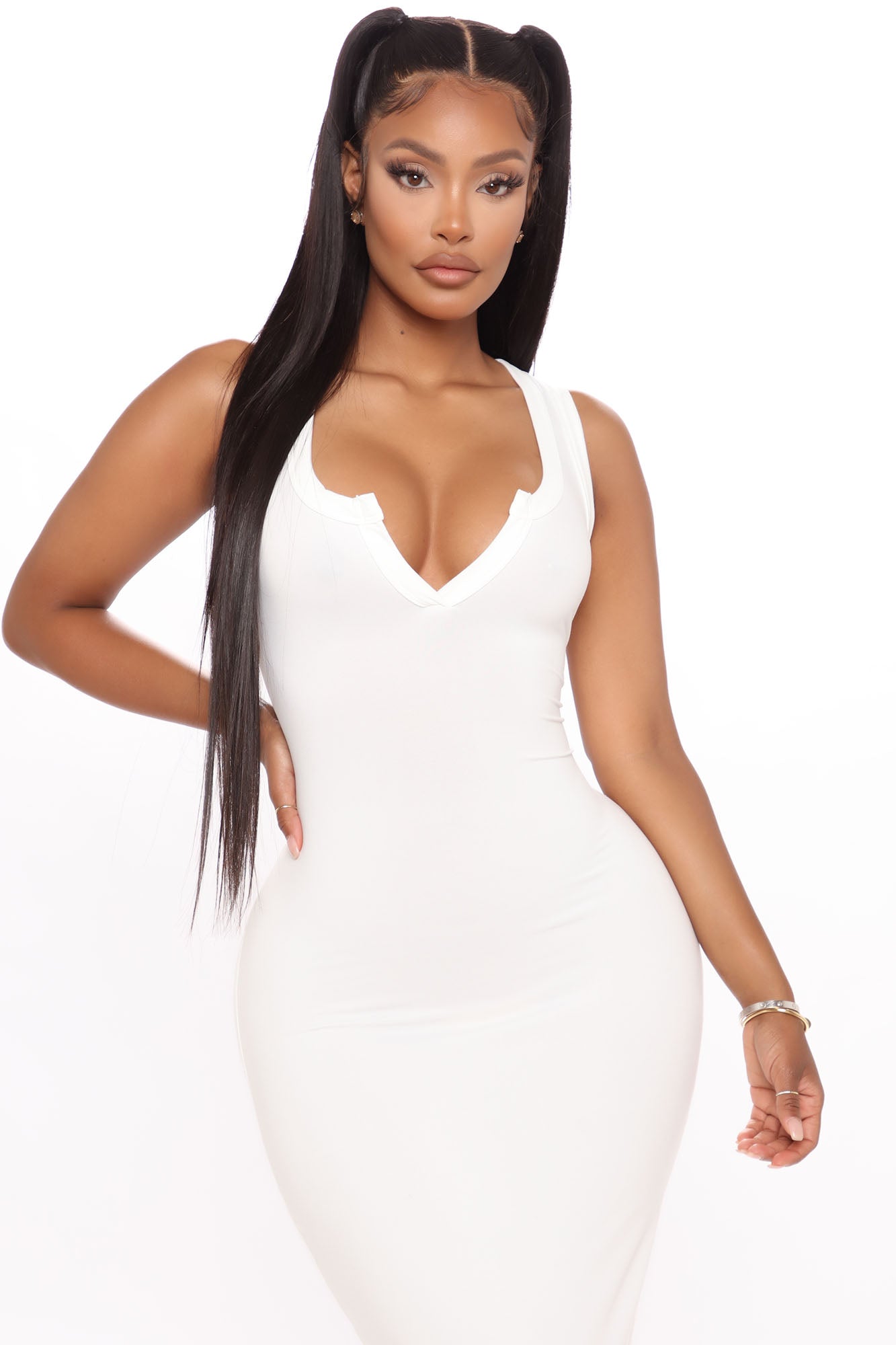 All You Need Midi Dress - White - Image 5