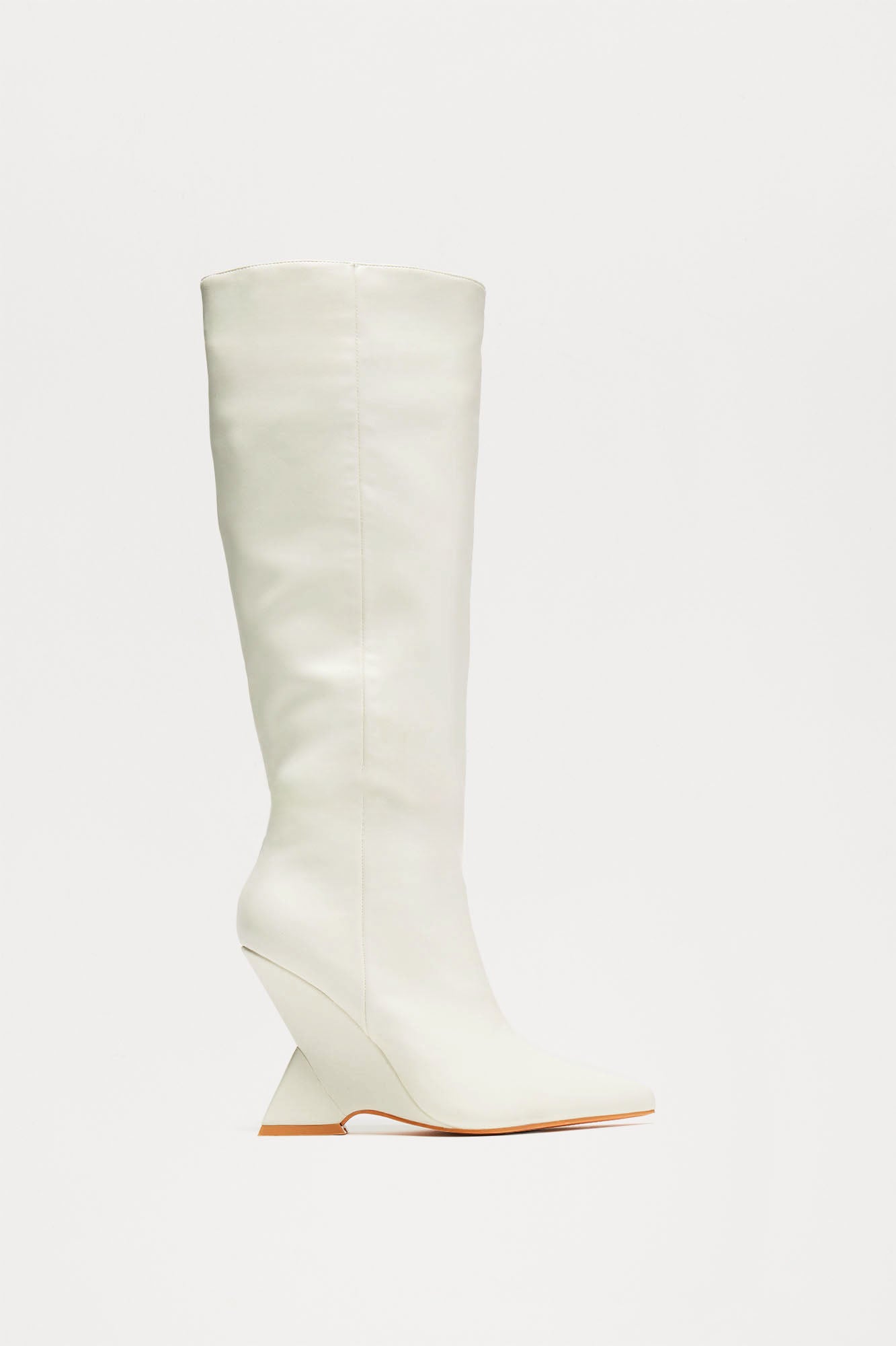 Claire Knee High Boots - Cream - Image 3