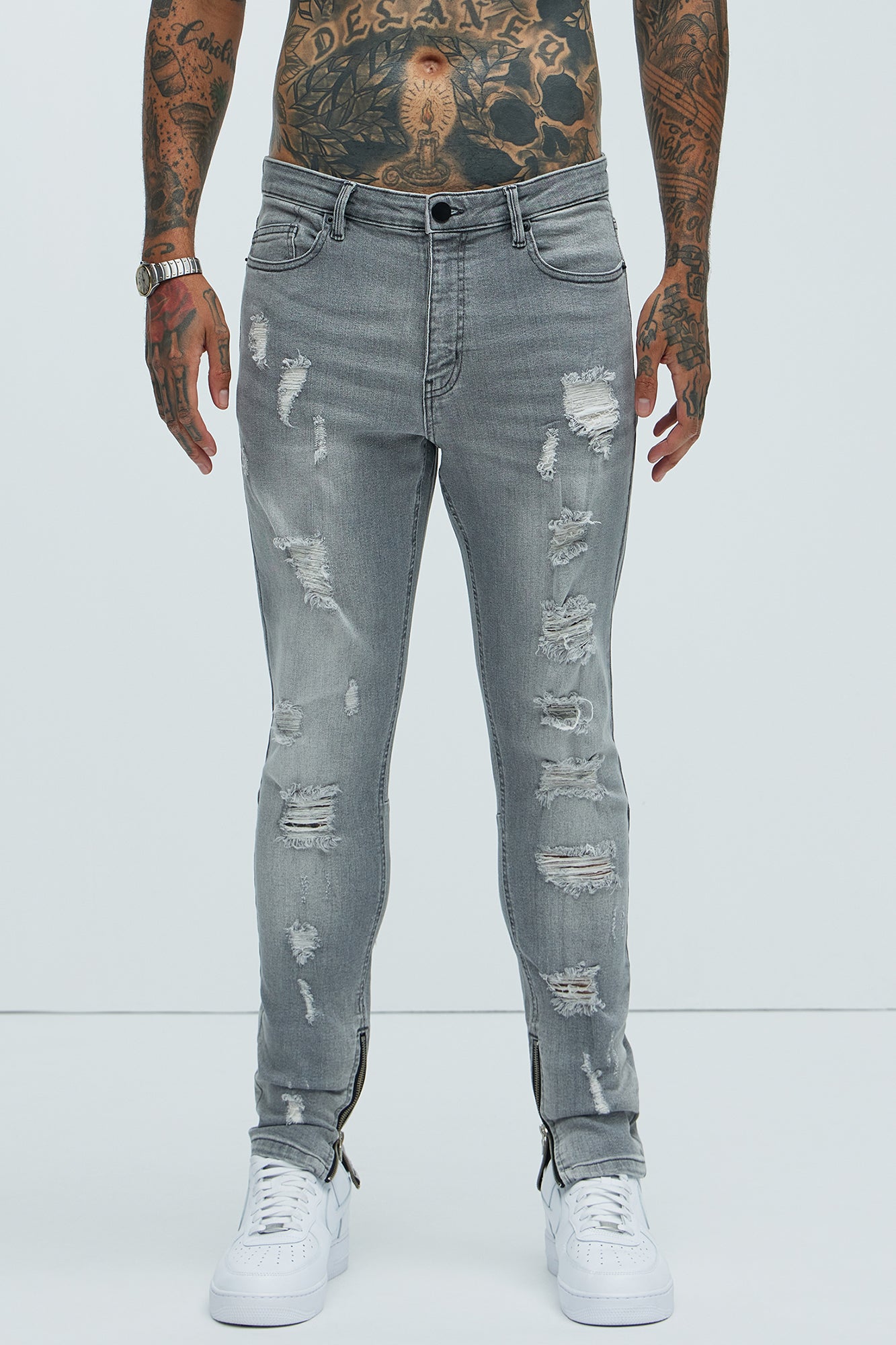 Stay Positive Skinny Jean - Grey - Image 3