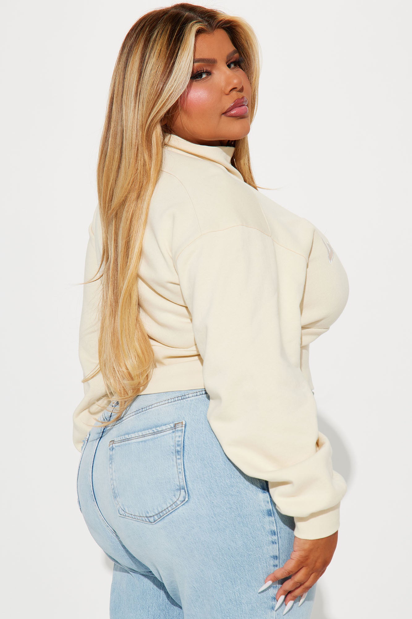 Lake Como Quarter Zip Sweatshirt - Taupe - Image 8