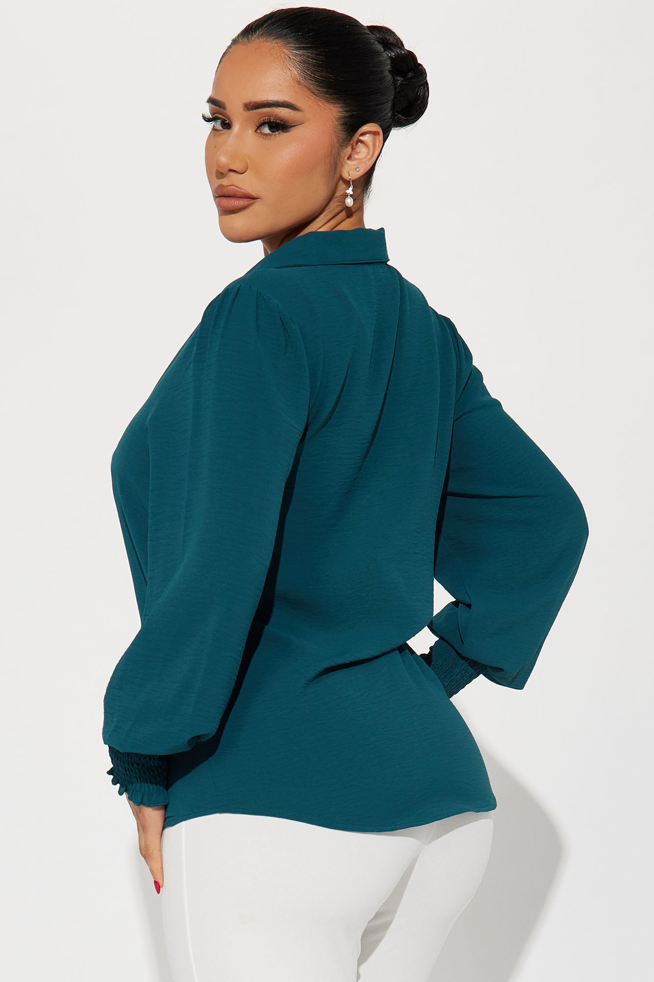 Enid Blouse Top - Teal - Image 3