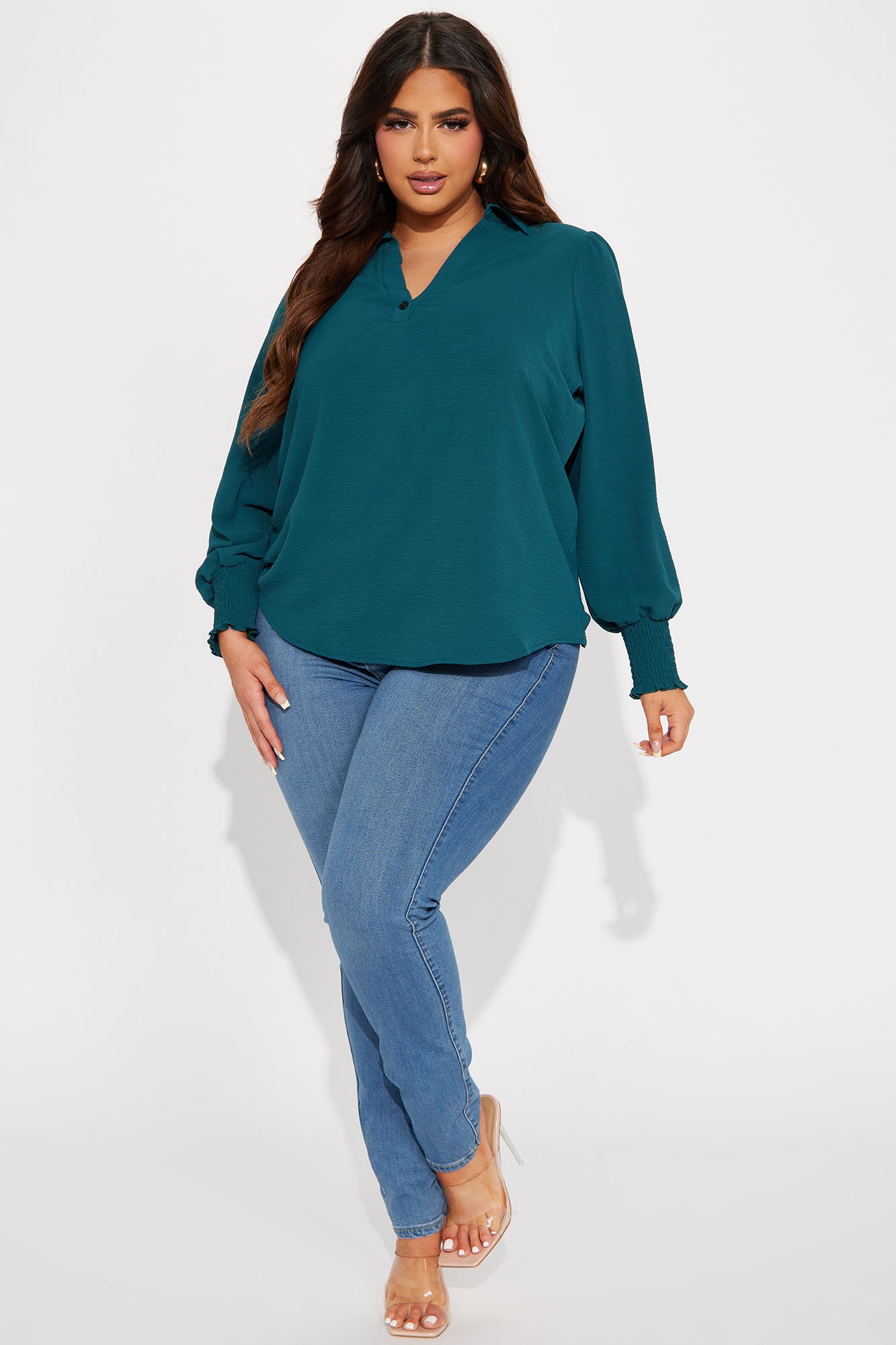 Enid Blouse Top - Teal - Image 5