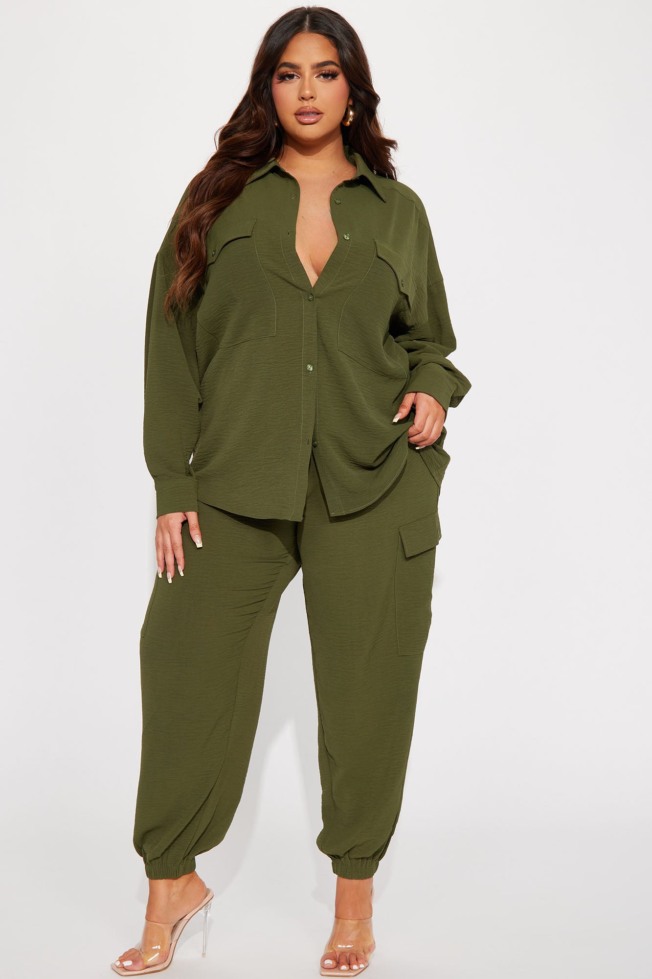 Take Me Uptown Jogger Set - Olive - Image 4