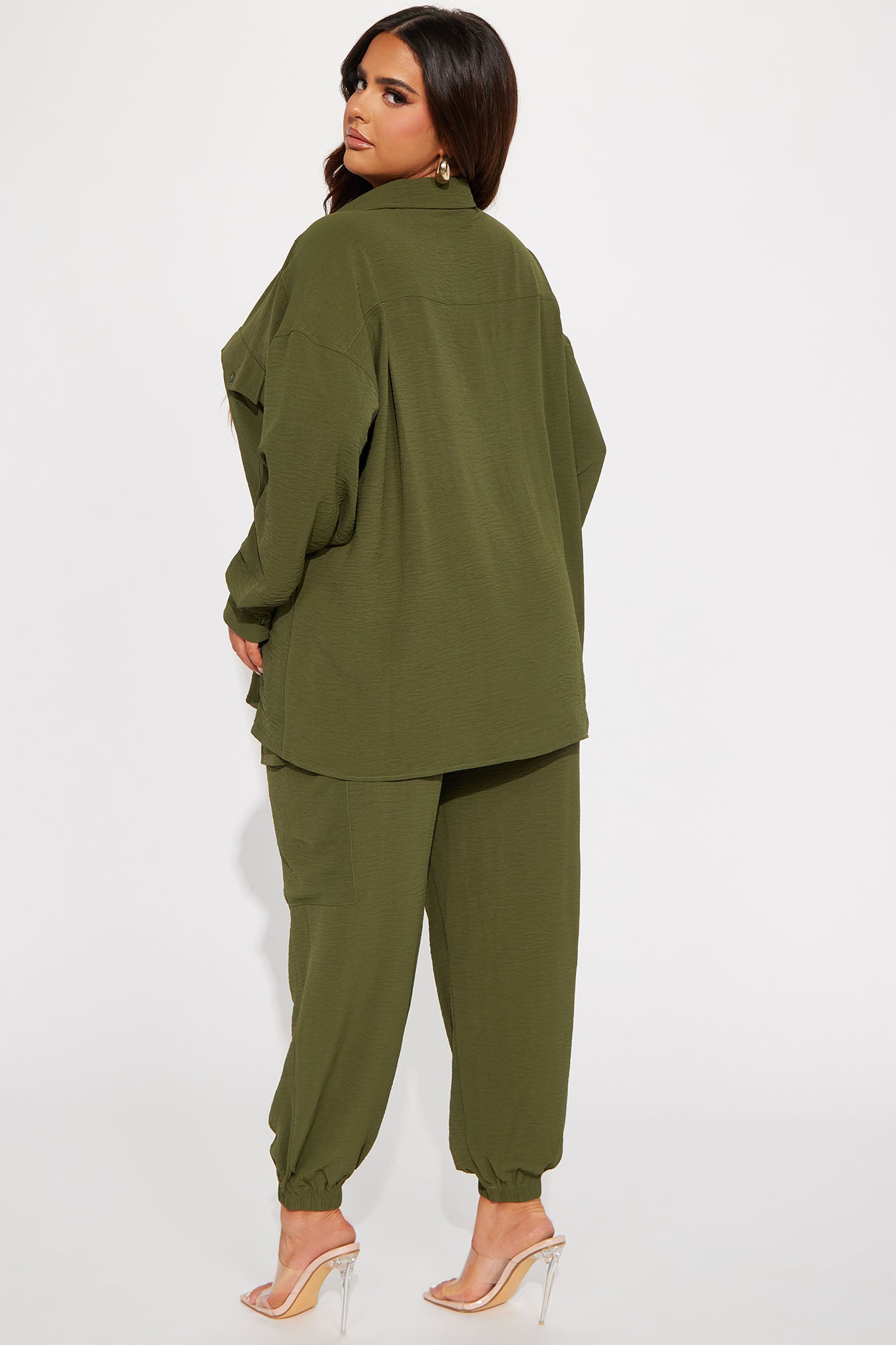 Take Me Uptown Jogger Set - Olive - Image 6