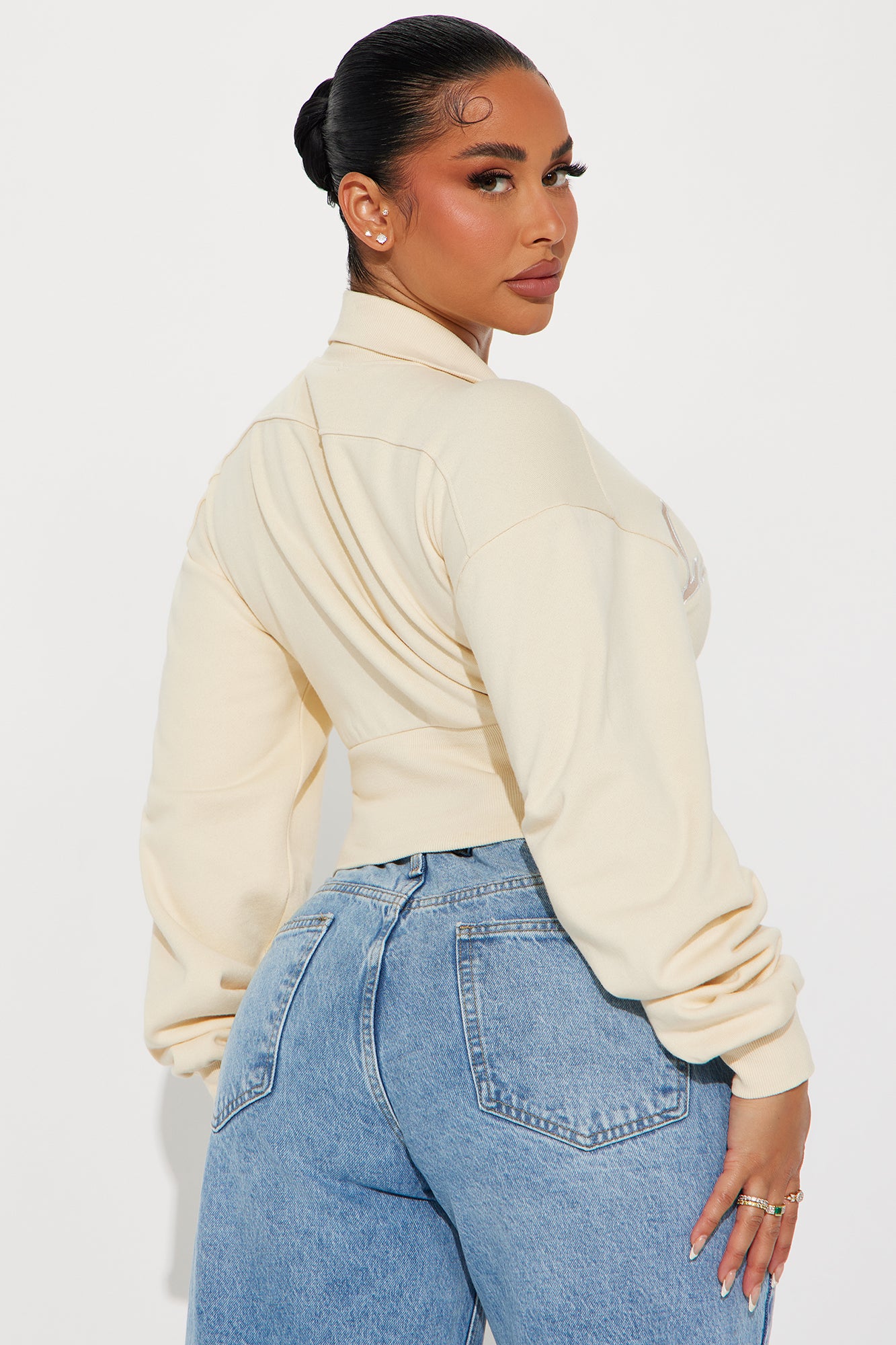 Lake Como Quarter Zip Sweatshirt - Taupe - Image 4