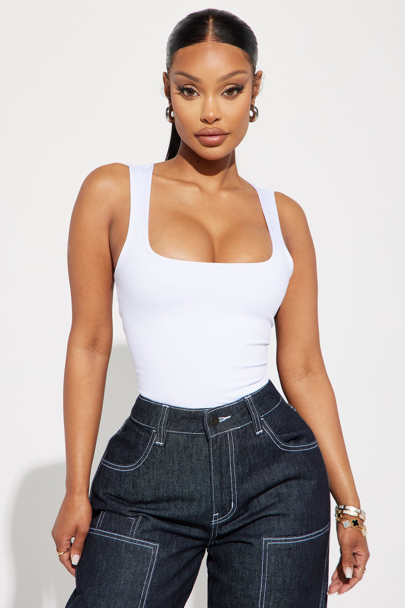 Adriana Smooth Fit Bodysuit - White - Image 3